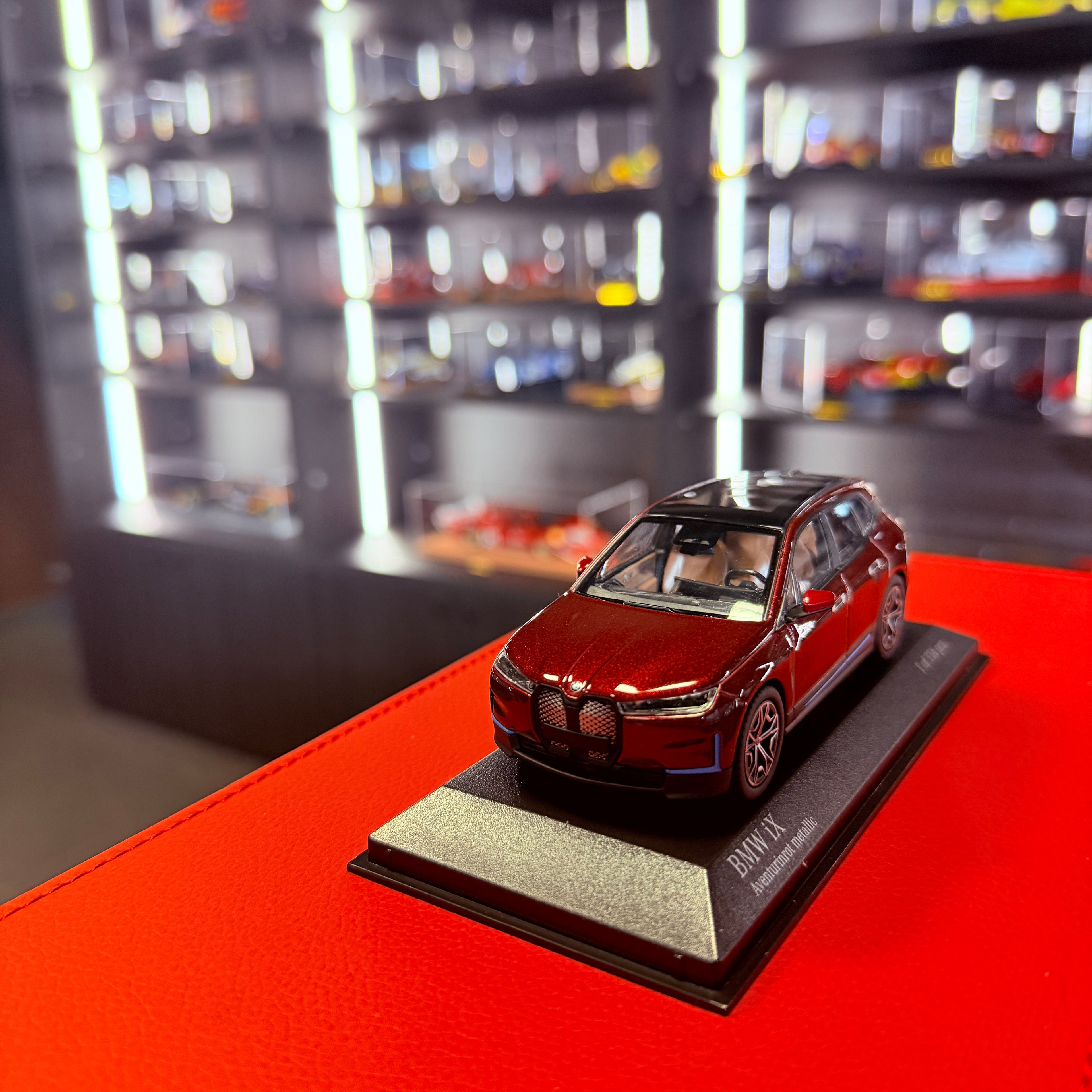 BMW iX 2022 Red Metallic – 1:43 Scale Model Car by MINICHAMPS