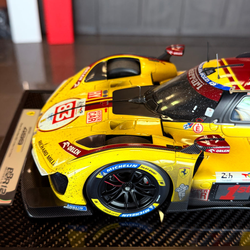 BBR Models Ferrari 499P #83 Dirty Version – Winner 24 Hours of Le Mans 2025 – Kubica, Ye & Hanson – 1:12 Scale Model Car (Limited Edition 10 pcs)