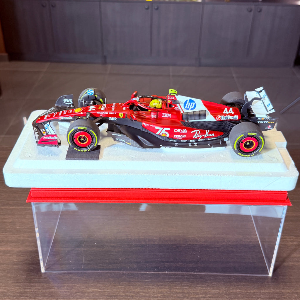 Ferrari SF-25 F1 Monaco Grand Prix 2025 Lewis Hamilton #44 1:18 Scale Poliform by BBR Models