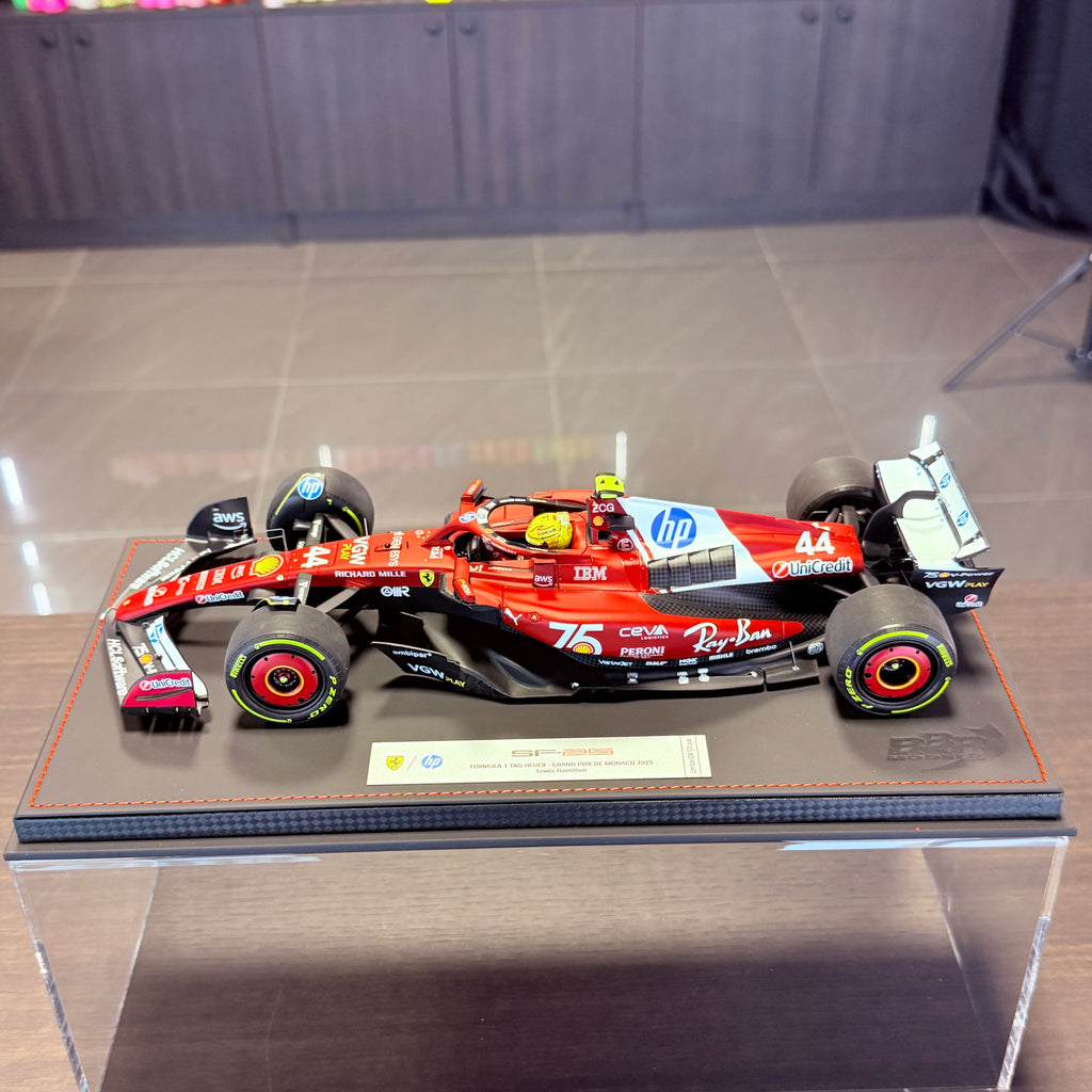 Ferrari SF-25 F1 Monaco Grand Prix 2025 Lewis Hamilton #44 1:18 Scale by BBR Models (Limited 100)