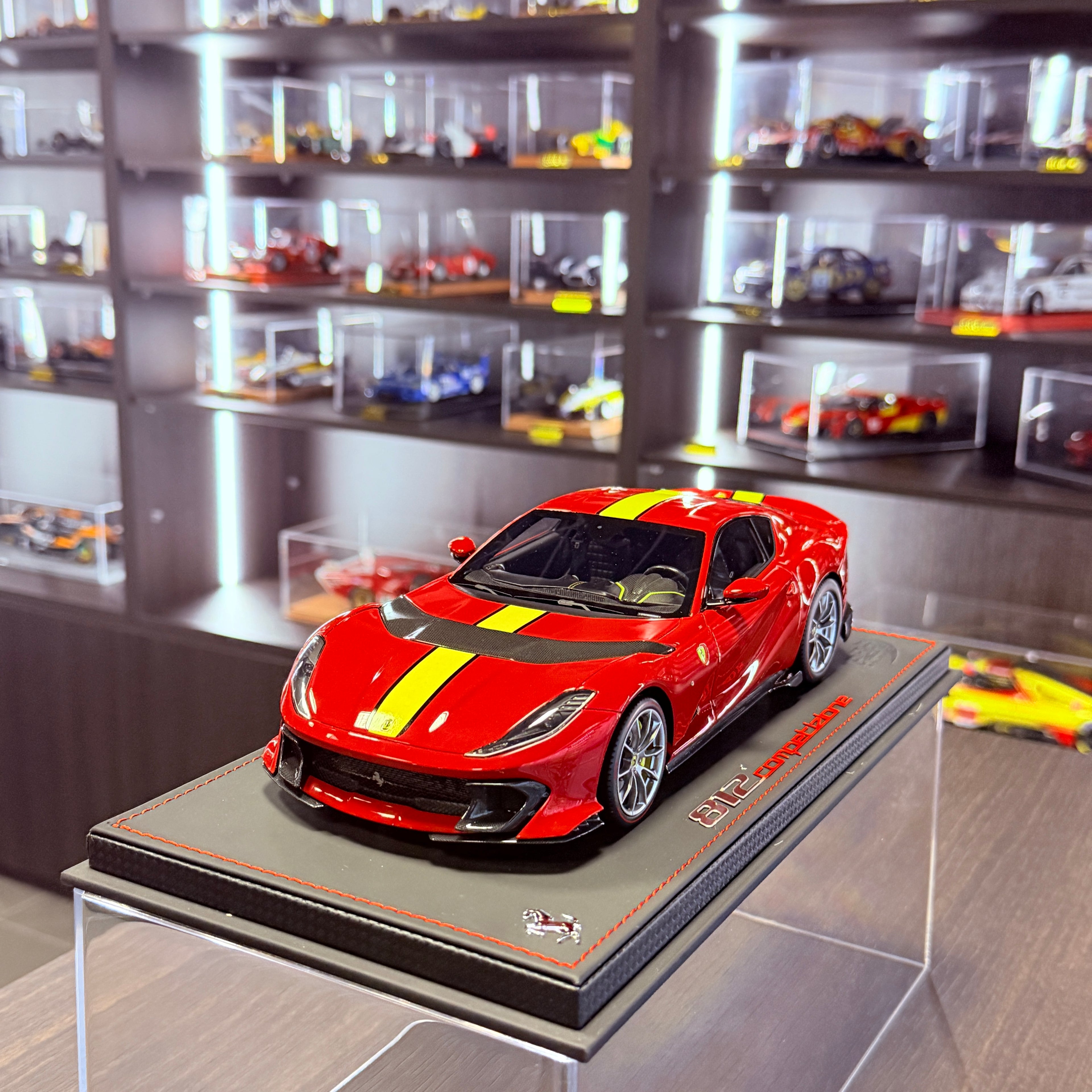 Ferrari 812 Competizione 2021 Rosso Corsa 322 1:18 Scale with Display Case by BBR Models (Limited 212)