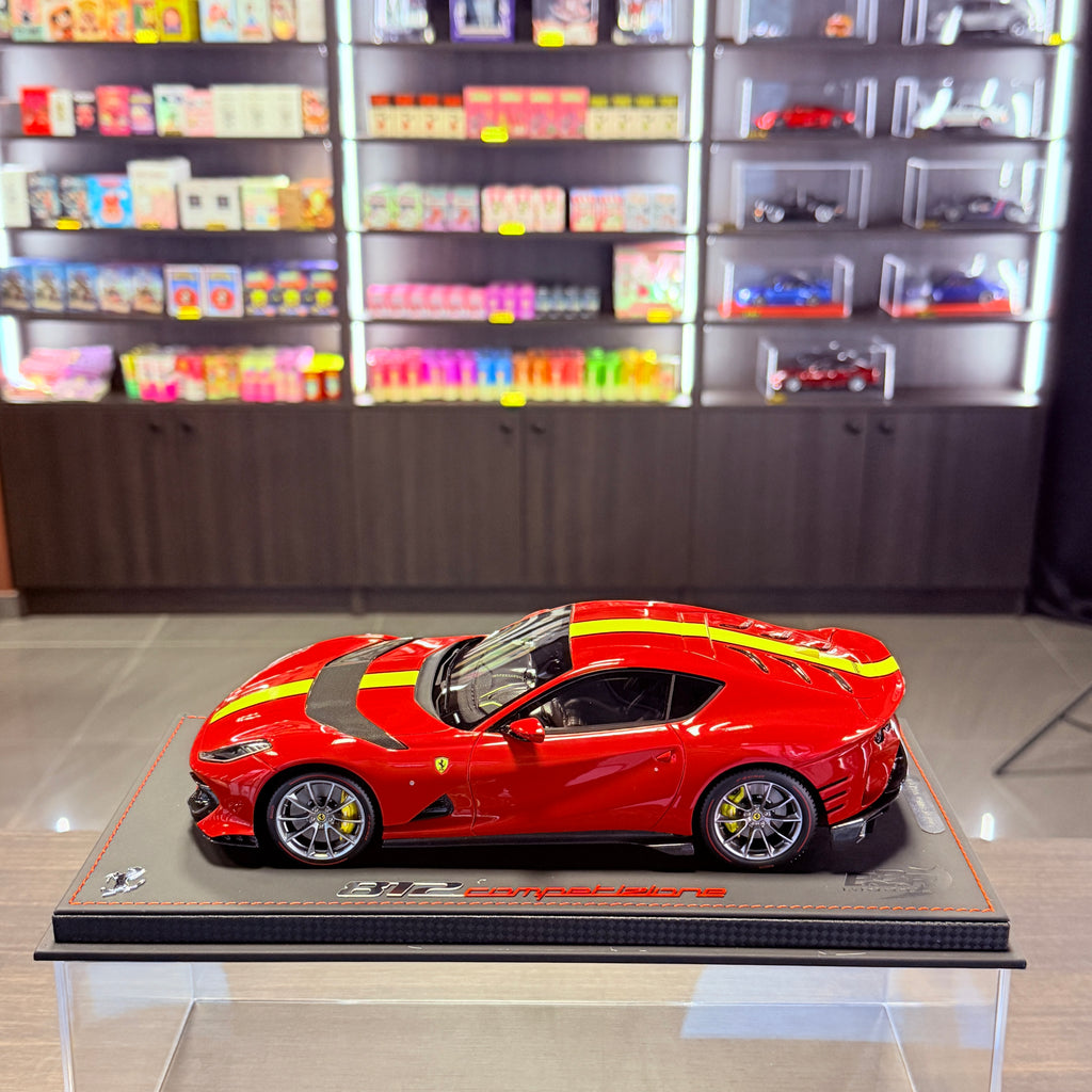 Ferrari 812 Competizione 2021 Rosso Corsa 322 1:18 Scale with Display Case by BBR Models (Limited 212)