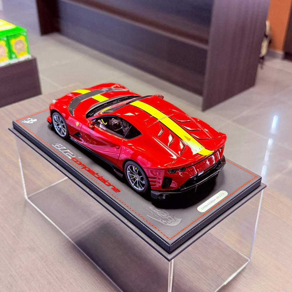 Ferrari 812 Competizione 2021 Rosso Corsa 322 1:18 Scale with Display Case by BBR Models (Limited 212)