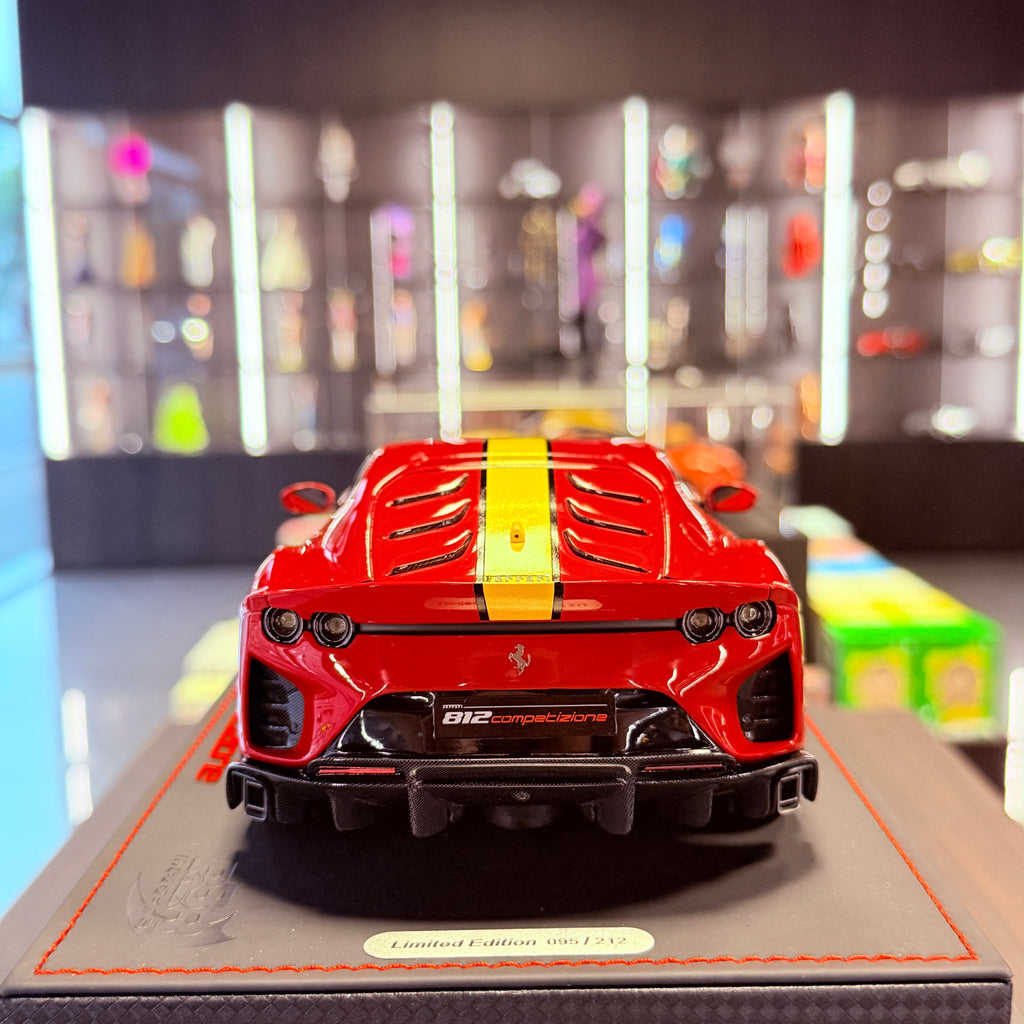 Ferrari 812 Competizione 2021 Rosso Corsa 322 1:18 Scale with Display Case by BBR Models (Limited 212)