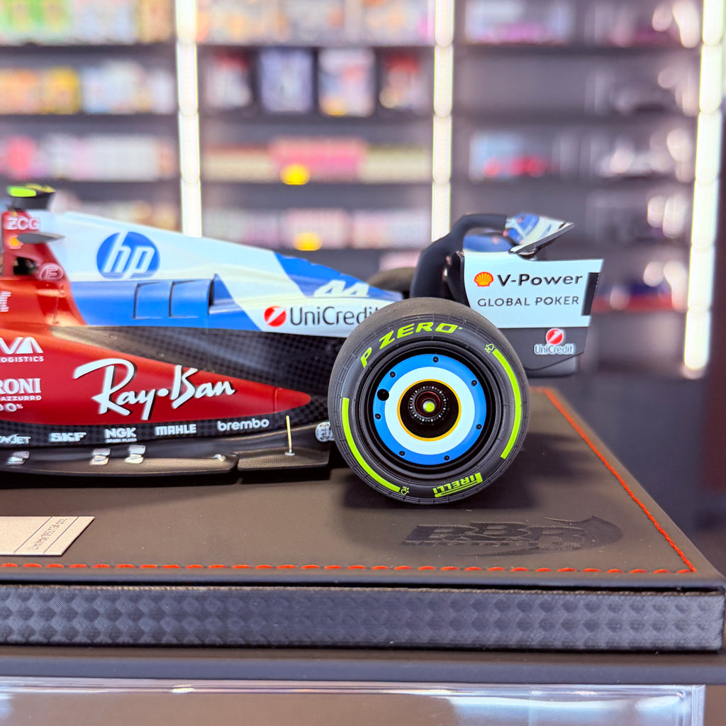 Ferrari SF-25 F1 Miami Grand Prix Lewis Hamilton #44 1:18 Scale with Display Case by BBR Models (Limited 134)
