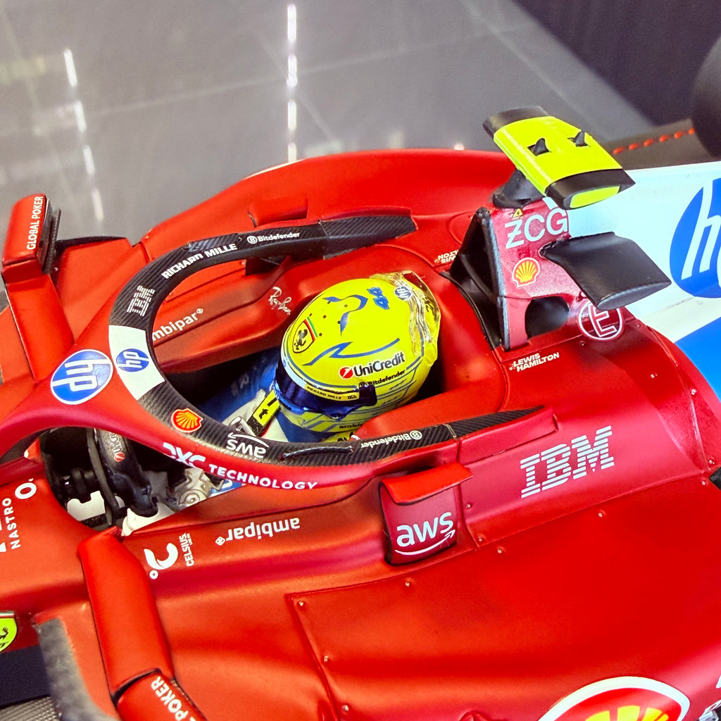 Ferrari SF-25 F1 Miami Grand Prix Lewis Hamilton #44 1:18 Scale with Display Case by BBR Models (Limited 134)