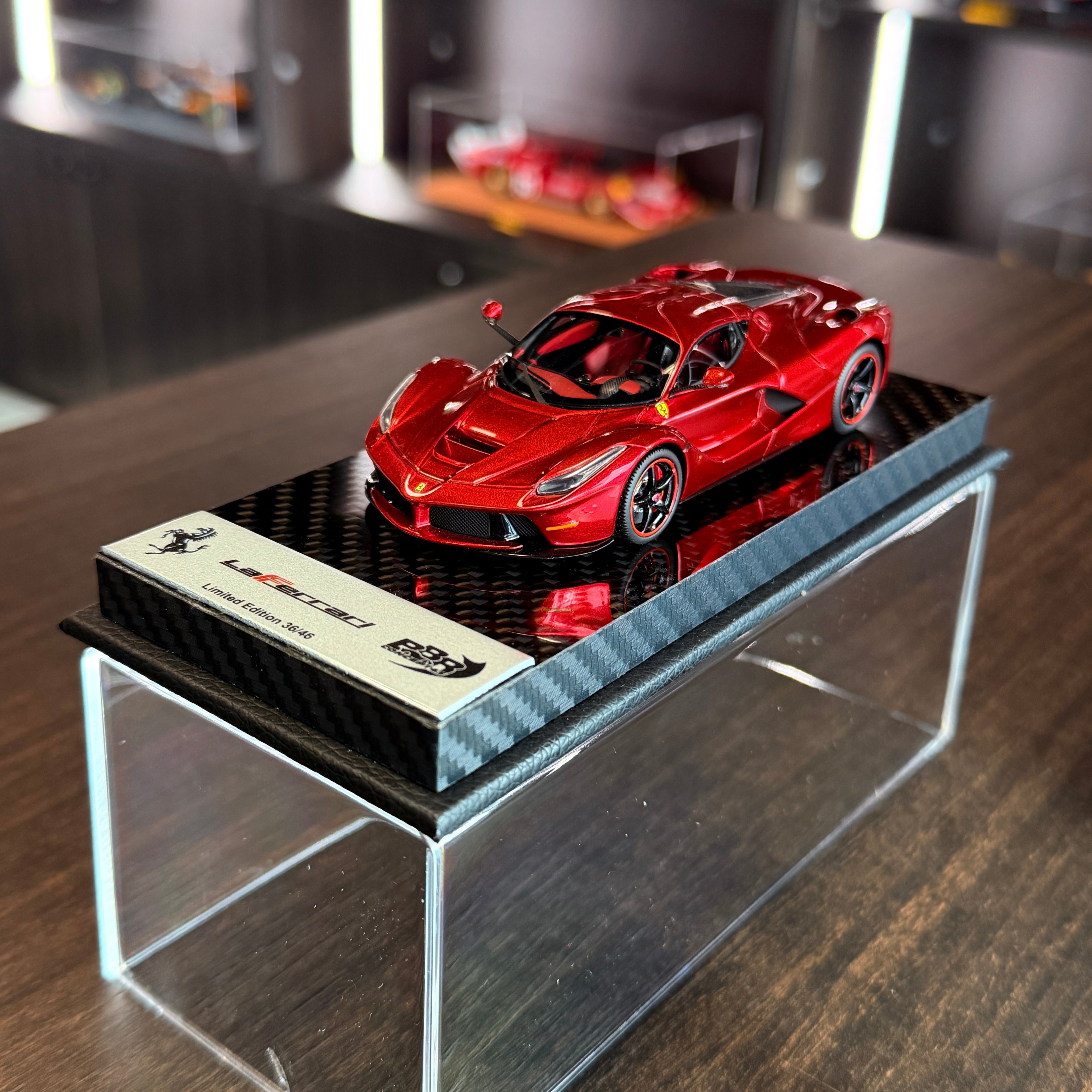 Ferrari LaFerrari Rosso Fuoco Gloss 1:43 Scale with Display Case by BBR Models (Limited 46)