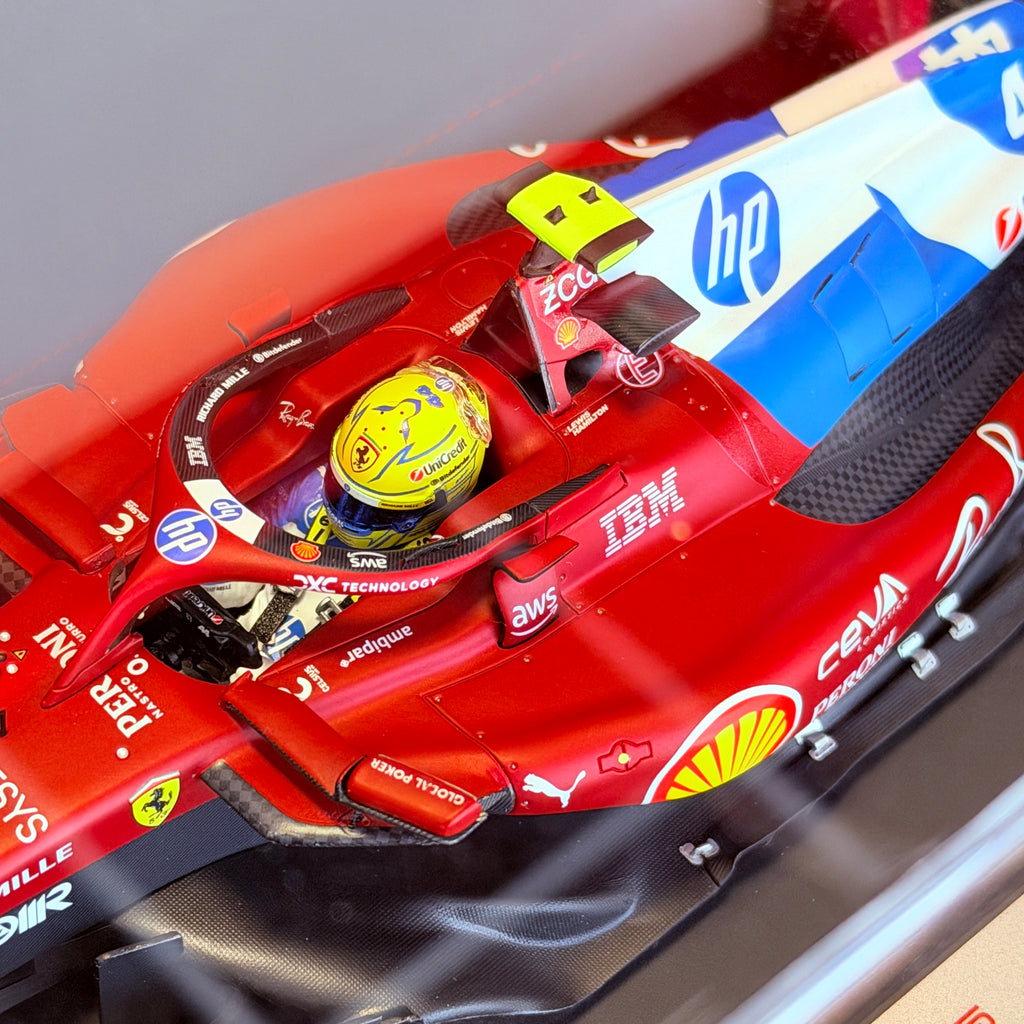 Ferrari SF-25 F1 Miami Grand Prix Lewis Hamilton č. 44 v měřítku 1:18 od BBR Models (limitovaná edice 44 kusů)