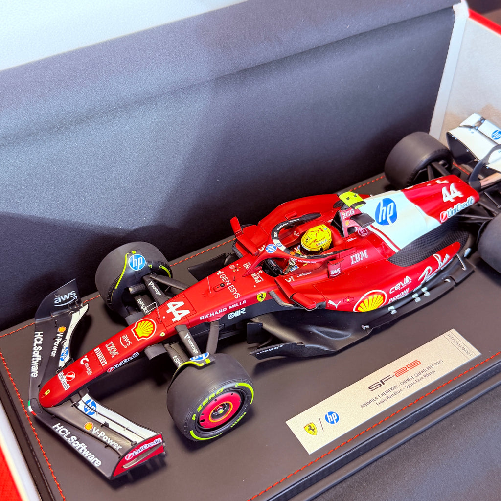 Ferrari SF-25 F1 Chinese Grand Prix 2025 Lewis Hamilton #44 Winner 1:18 Scale by BBR Models (Limited 144)