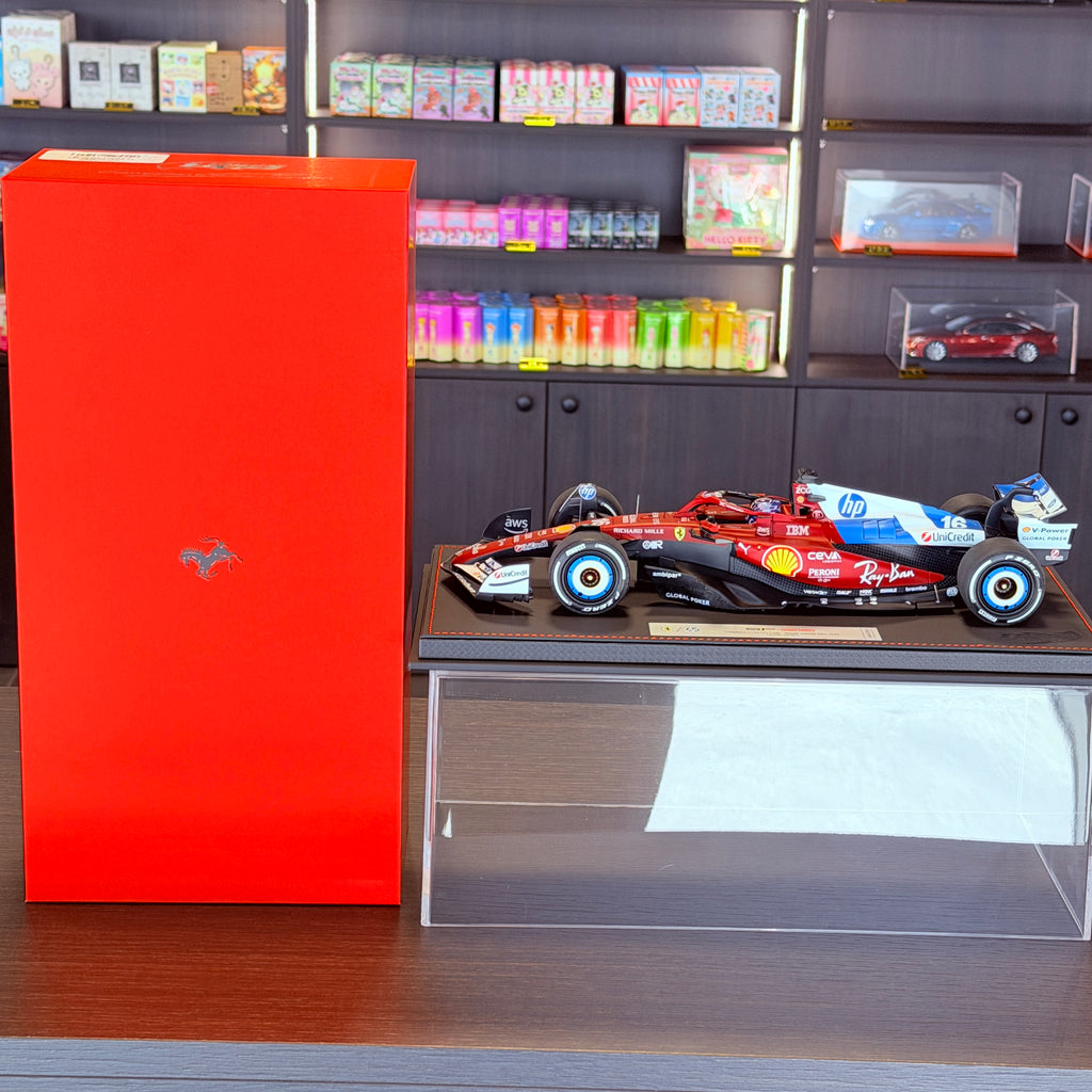 Ferrari SF-25 F1 Miami Grand Prix Charles Leclerc #16 1:18 Scale Luxury Pack with Display Case by BBR Models