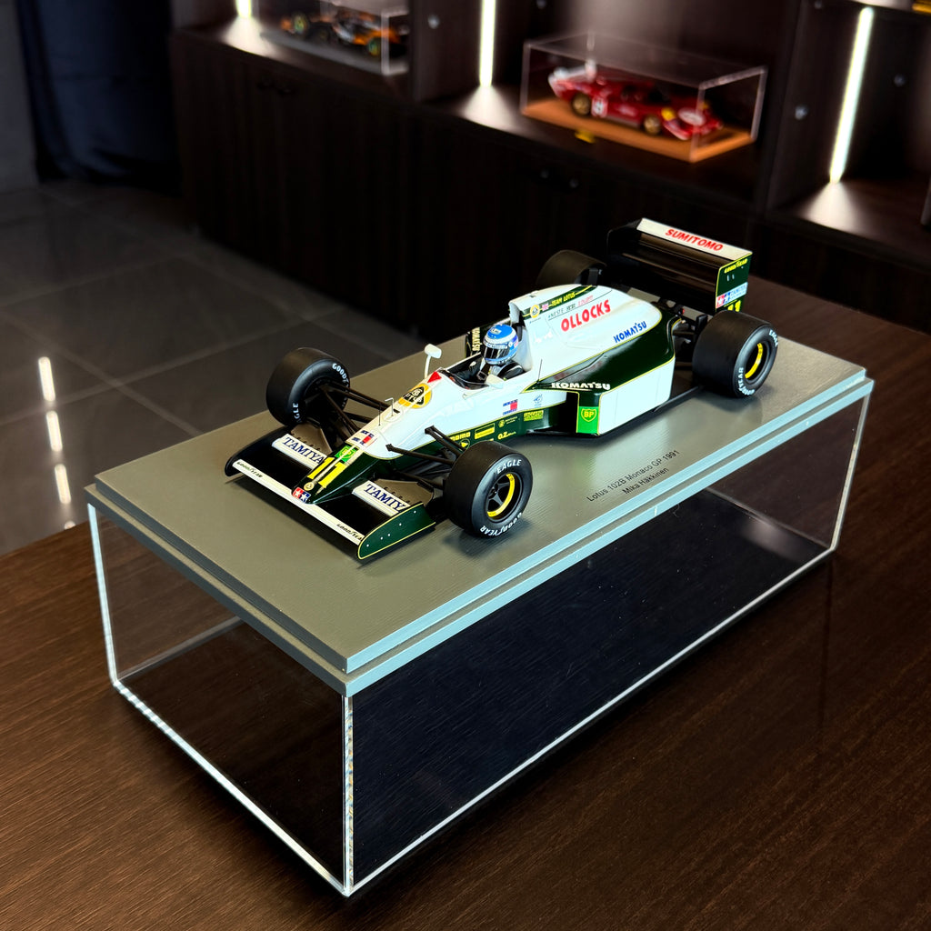 Lotus 102B, Гран при на Монако 1991, Мика Хакинен, мащаб 1:18 с витрина от Spark Models