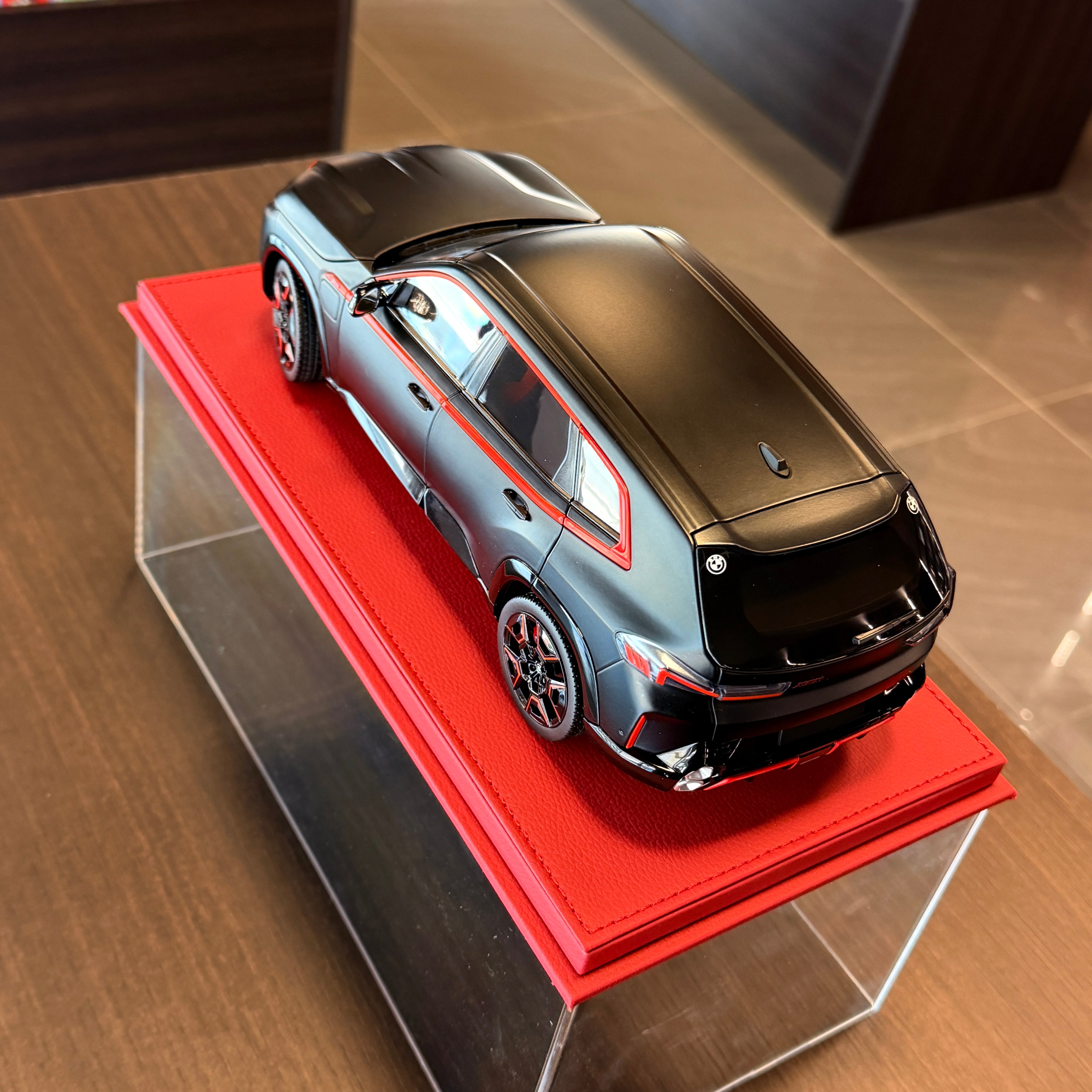 BMW XM 2023 Matt Black 1:18 Scale with Display Case by Minichamps