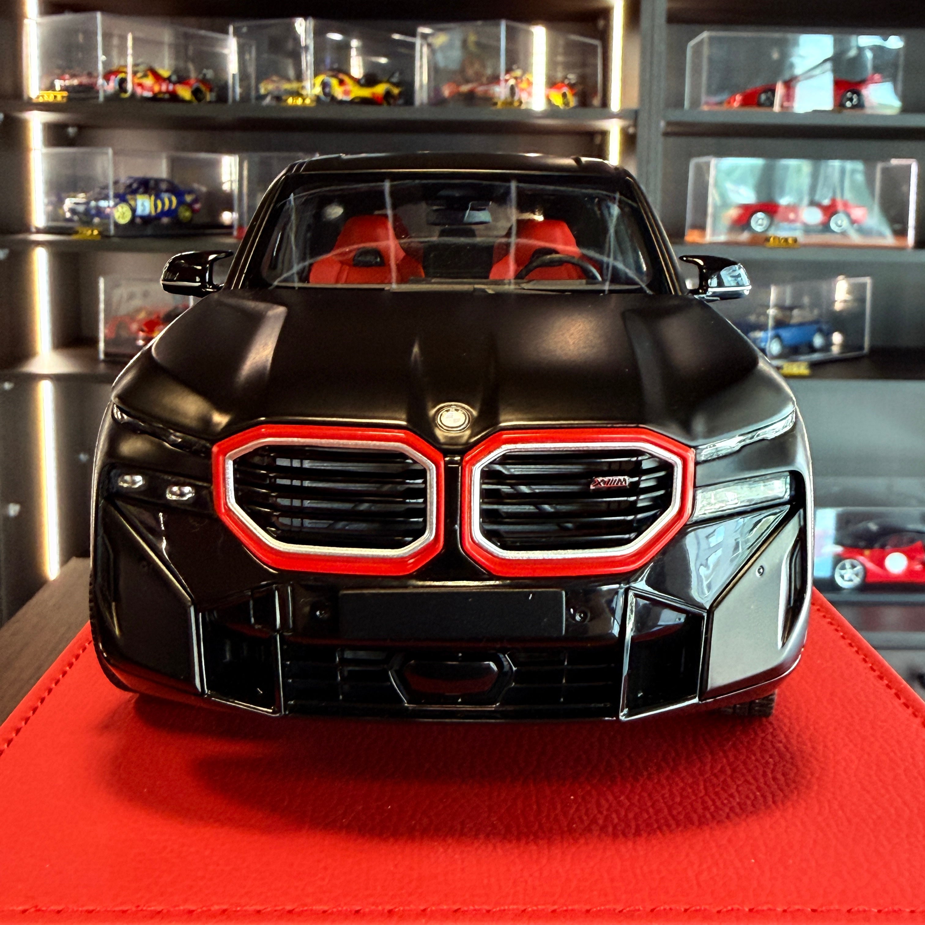BMW XM 2023 Matt Black 1:18 Scale with Display Case by Minichamps