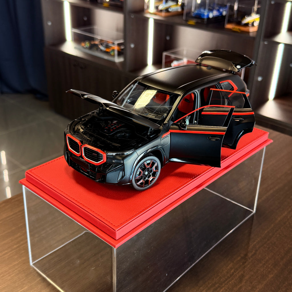 BMW XM 2023 Matt Black 1:18 Scale with Display Case by Minichamps