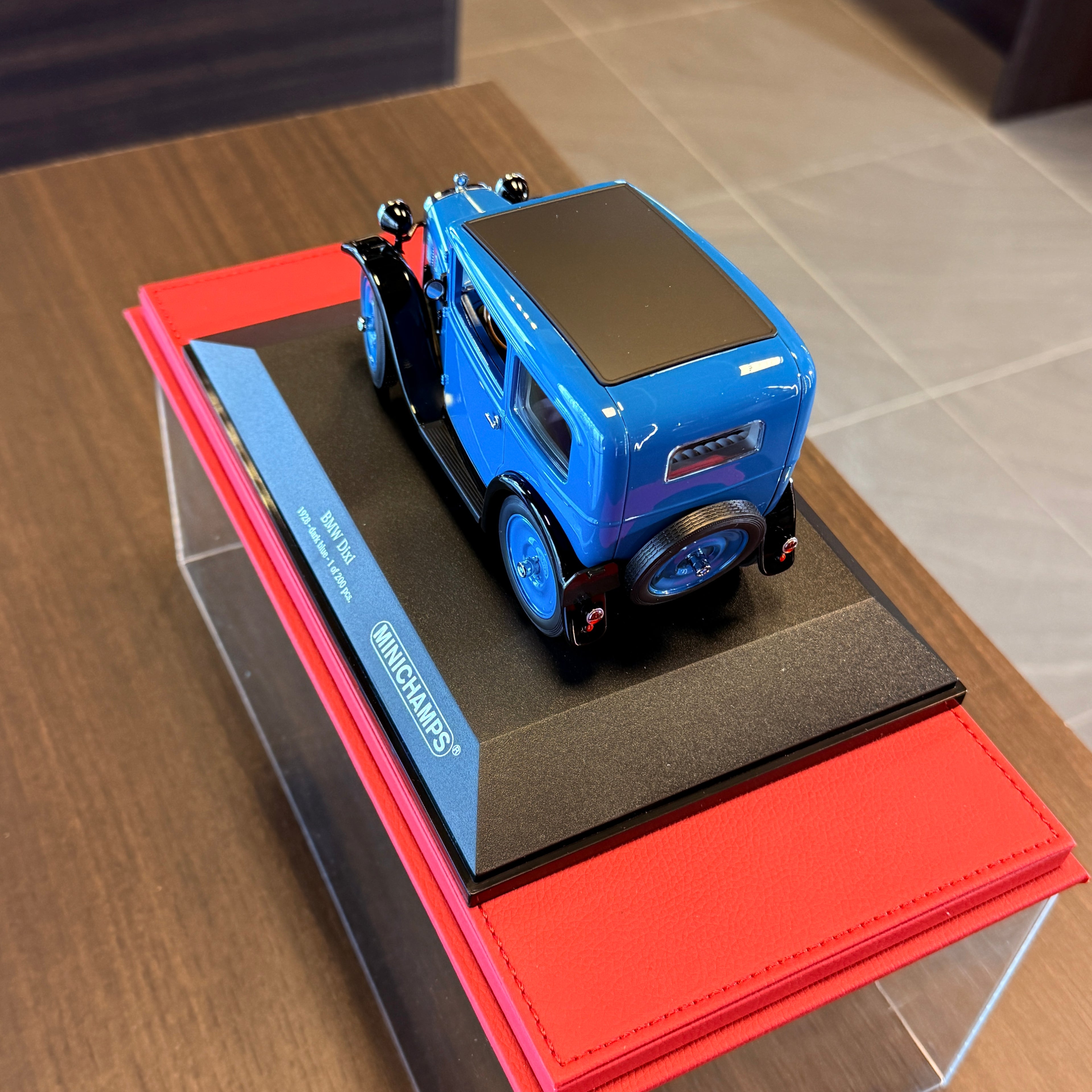 BMW Dixi 1928 Dark Blue Limited Edition 200 Pieces 1:18 Scale with Display Case by Minichamps
