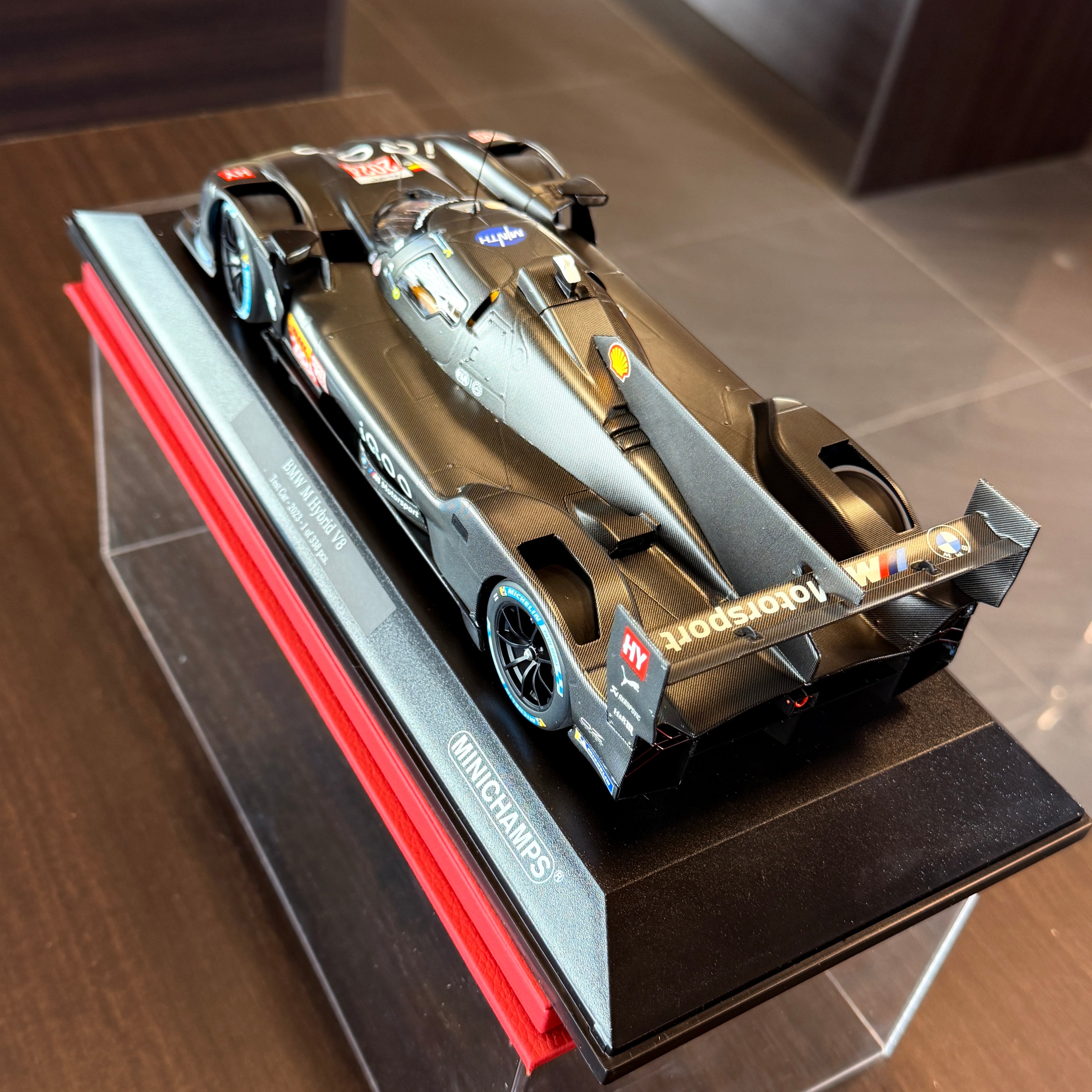 BMW M Hybrid V8 Test Car 2023 Limited Edition 338 Pieces 1:18 Scale with Display Case by Minichamps