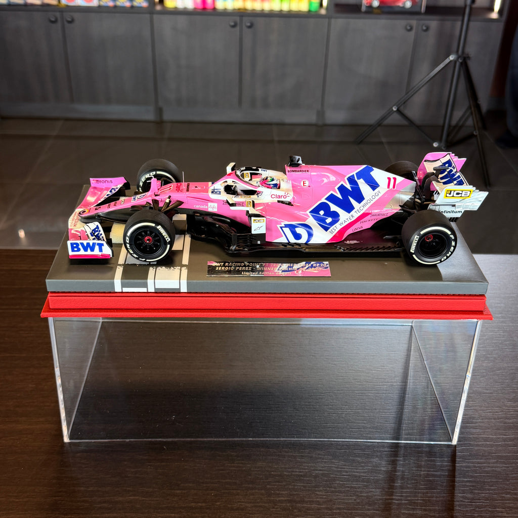 BWT Racing Point F1 Team Mercedes RP20, Marele Premiu de la Sakhir 2020, Sergio Pérez, ediție limitată la 666 de exemplare, scară 1:18, cu vitrină, de la Minichamps