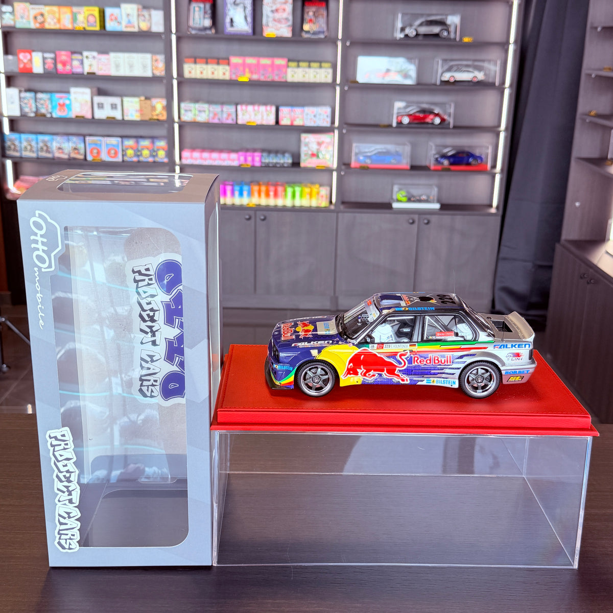 BMW E30 V8 Drift Red Bull Driftbrothers #229 1:18 OttOmobile with original box