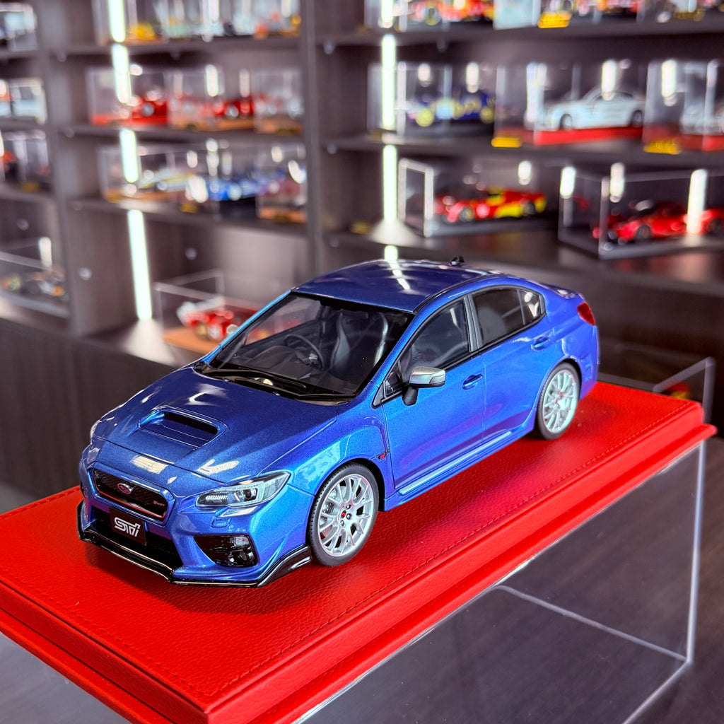 Subaru WRX STI S207 2015 – perleťová modrá WR, mierka 1:18 od OttOmobile — limitovaná edícia 2 000 ks