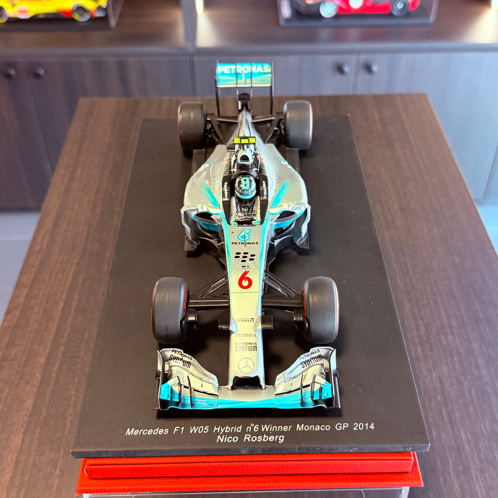 Mercedes F1 W05 #6 Winner Monaco GP 2014 Nico Rosberg 1:18 by Spark – front three-quarter view