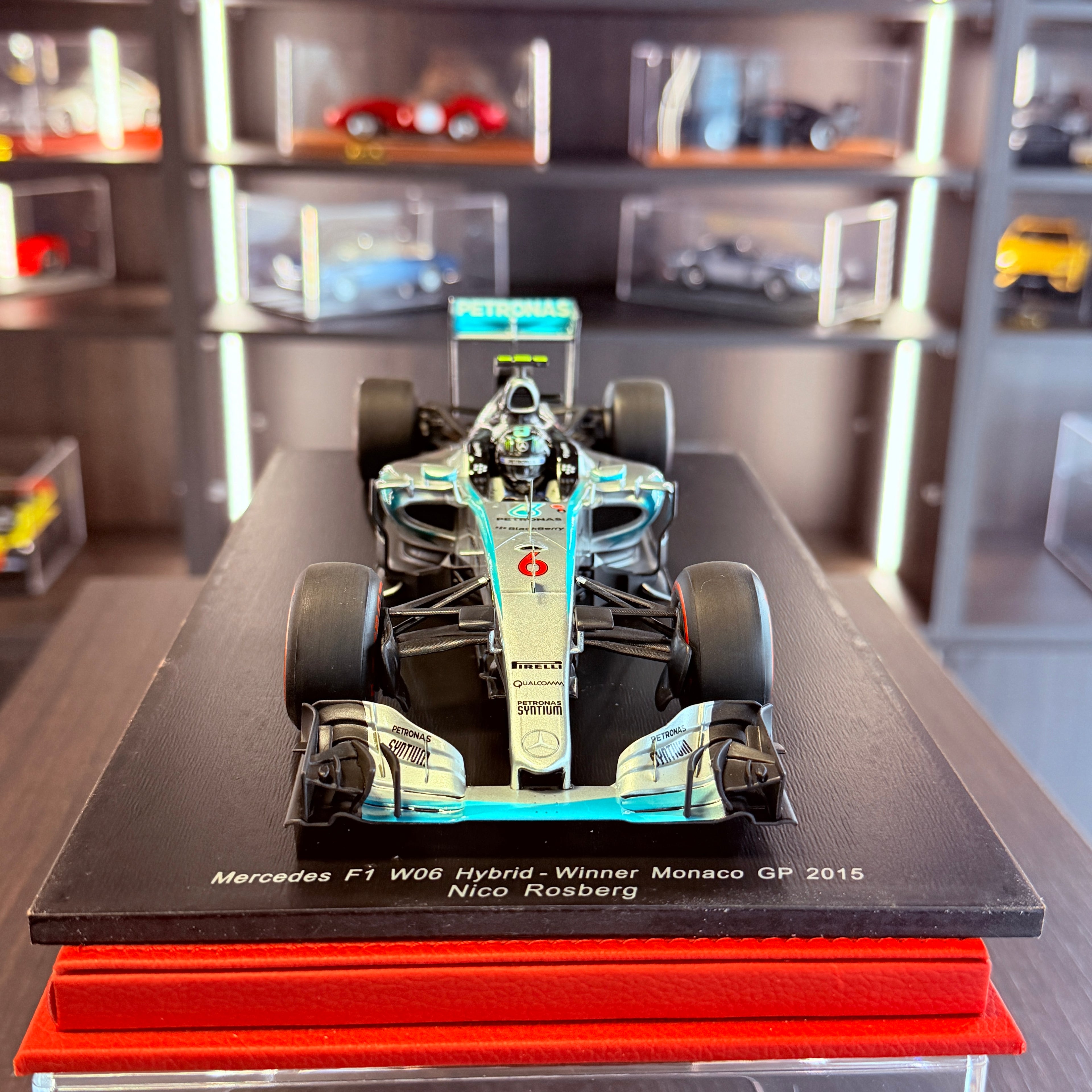 Mercedes F1 W06 #6 Winner Monaco GP 2015 Nico Rosberg 1:18 by Spark – front three-quarter view