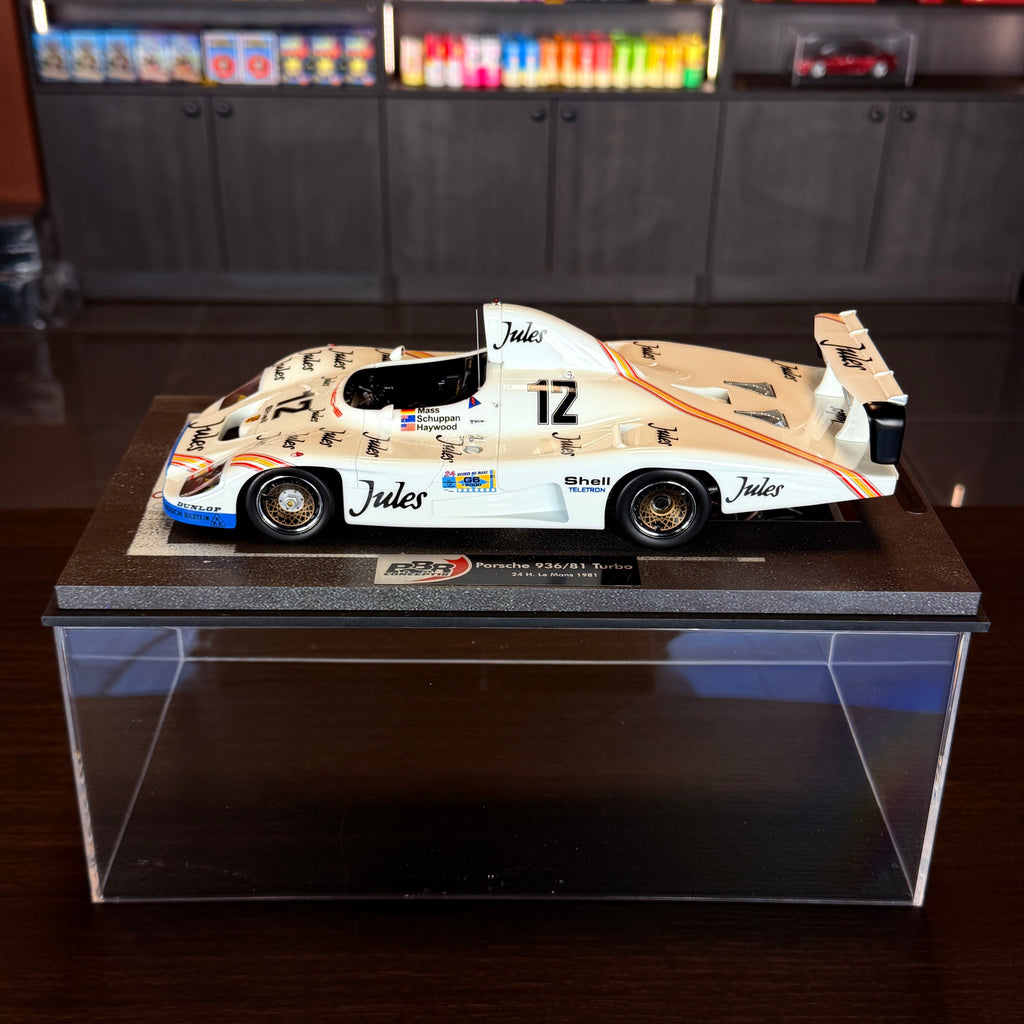 Porsche 936/81 Turbo n°12, 24 Heures du Mans 1981, échelle 1:18 avec vitrine, par BBR