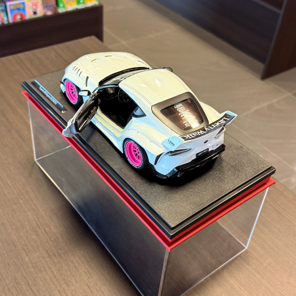 Toyota GR Supra Liberty Walk Body Kit White/Pink 2025 1:18 od Solido