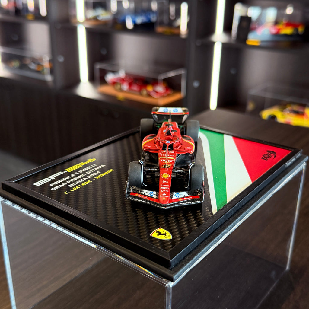 „Ferrari SF-24“ 2024 m. Monzos Grand Prix nugalėtojas Charles’is Leclerc’as, 1:43 mastelio, BBR Models (ribotas leidimas, 102 vnt.)