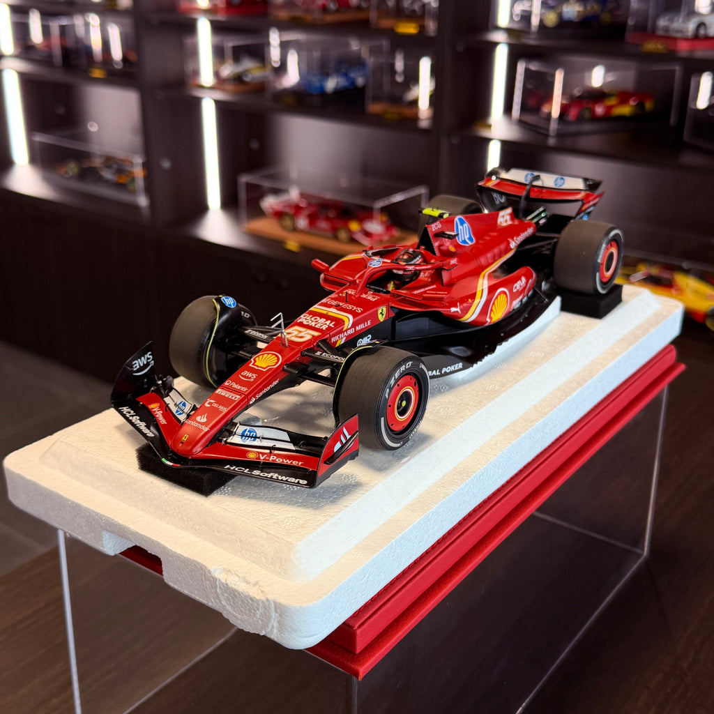 Ferrari SF-24 United States Grand Prix 2024 Carlos Sainz 2nd Place 1:18 Scale by BBR Models Poliform