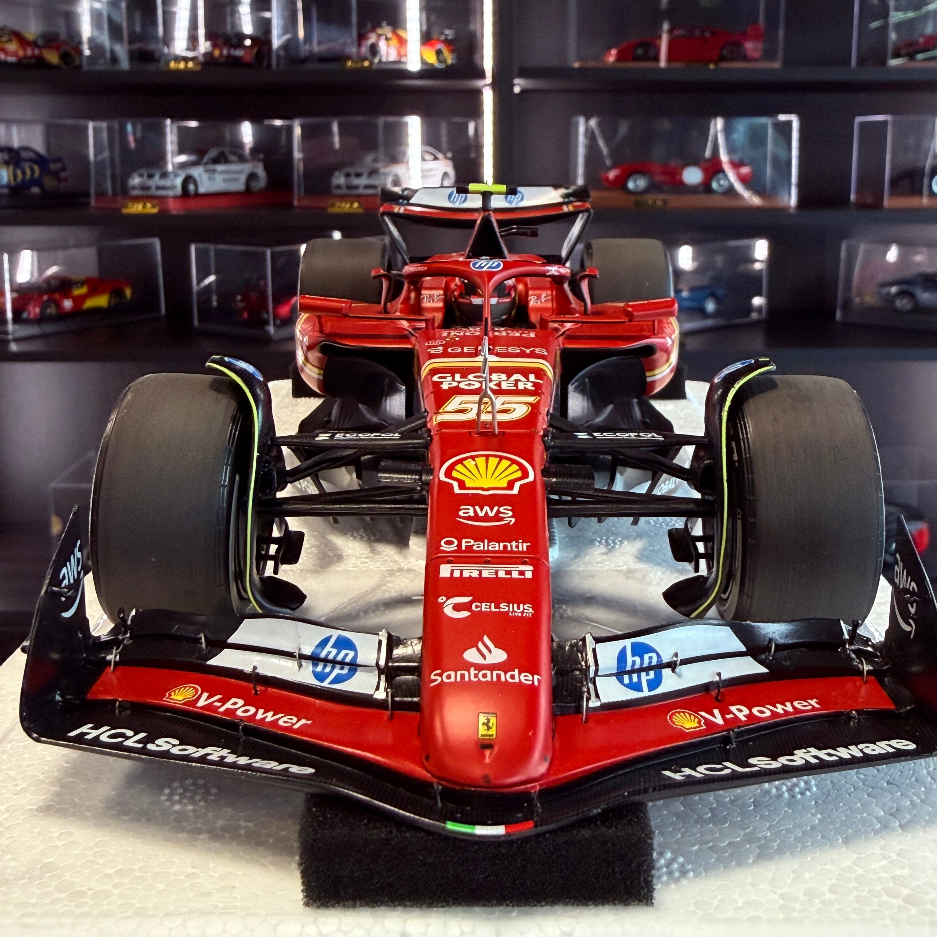 Ferrari SF-24 United States Grand Prix 2024 Carlos Sainz 2nd Place 1:18 Scale by BBR Models Poliform