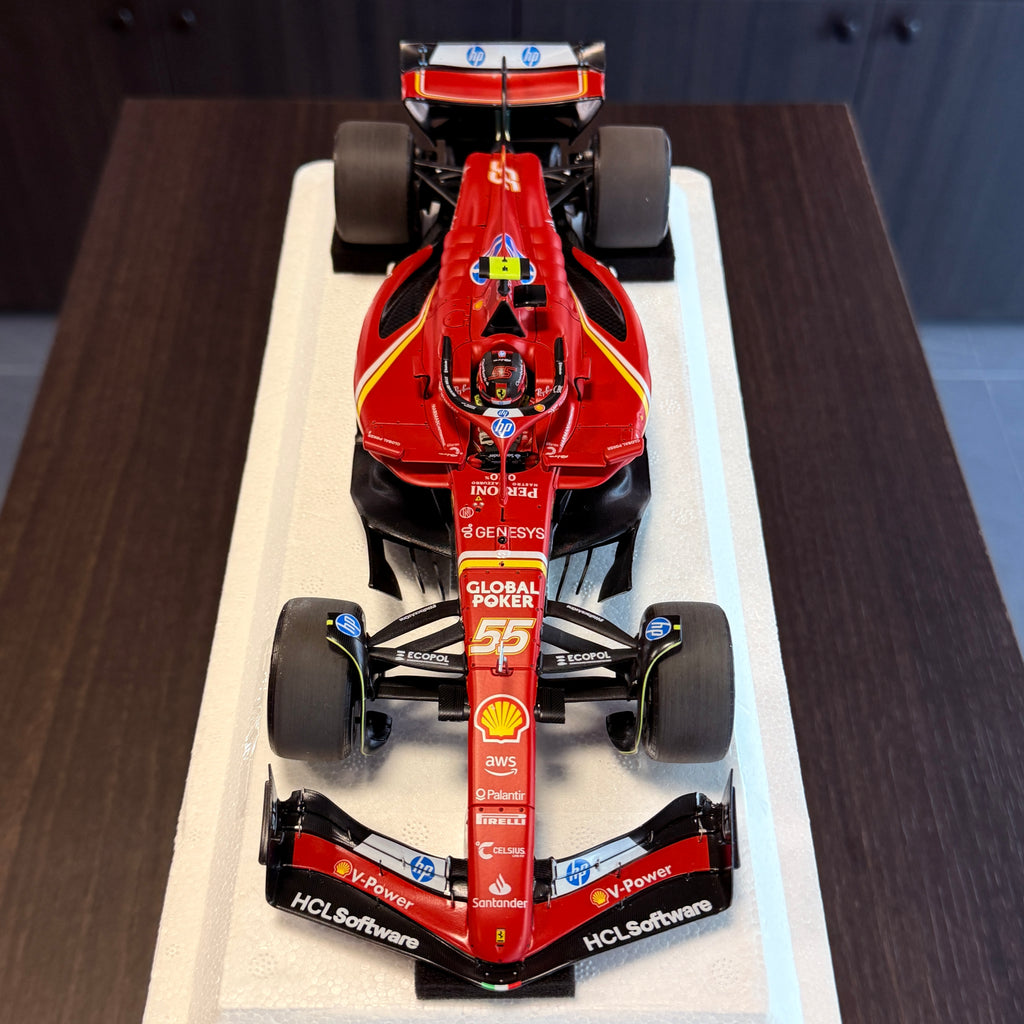 Ferrari SF-24 United States Grand Prix 2024 Carlos Sainz 2nd Place 1:18 Scale by BBR Models Poliform