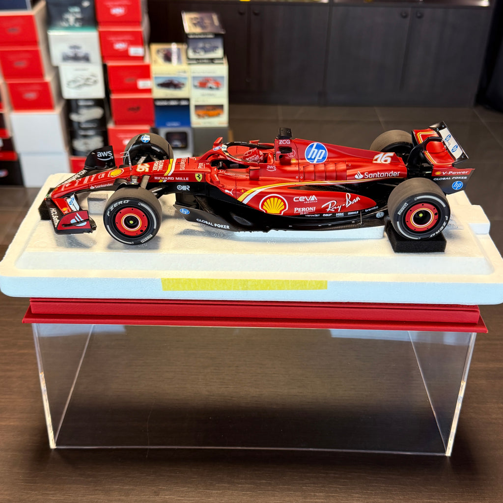 Ferrari SF-24 United States Grand Prix 2024 Charles Leclerc Winner 1:18 Scale Poliform by BBR Models
