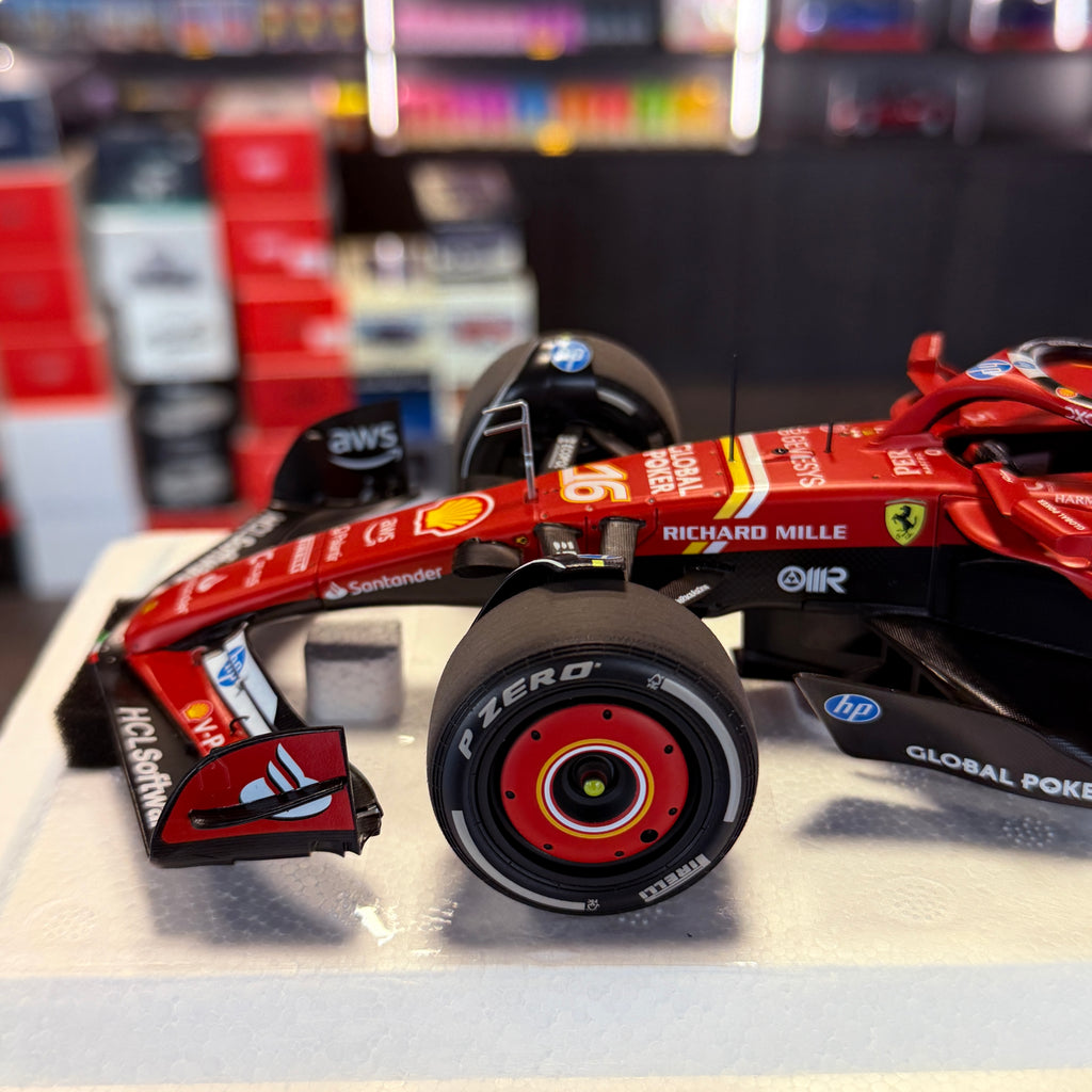 Ferrari SF-24 United States Grand Prix 2024 Charles Leclerc Winner 1:18 Scale Poliform by BBR Models