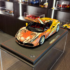 Ferrari 488 GTB Tiger Giallo Modena v měřítku 1:18 s vitrínou od BBR Models (limitovaná edice 100 kusů)