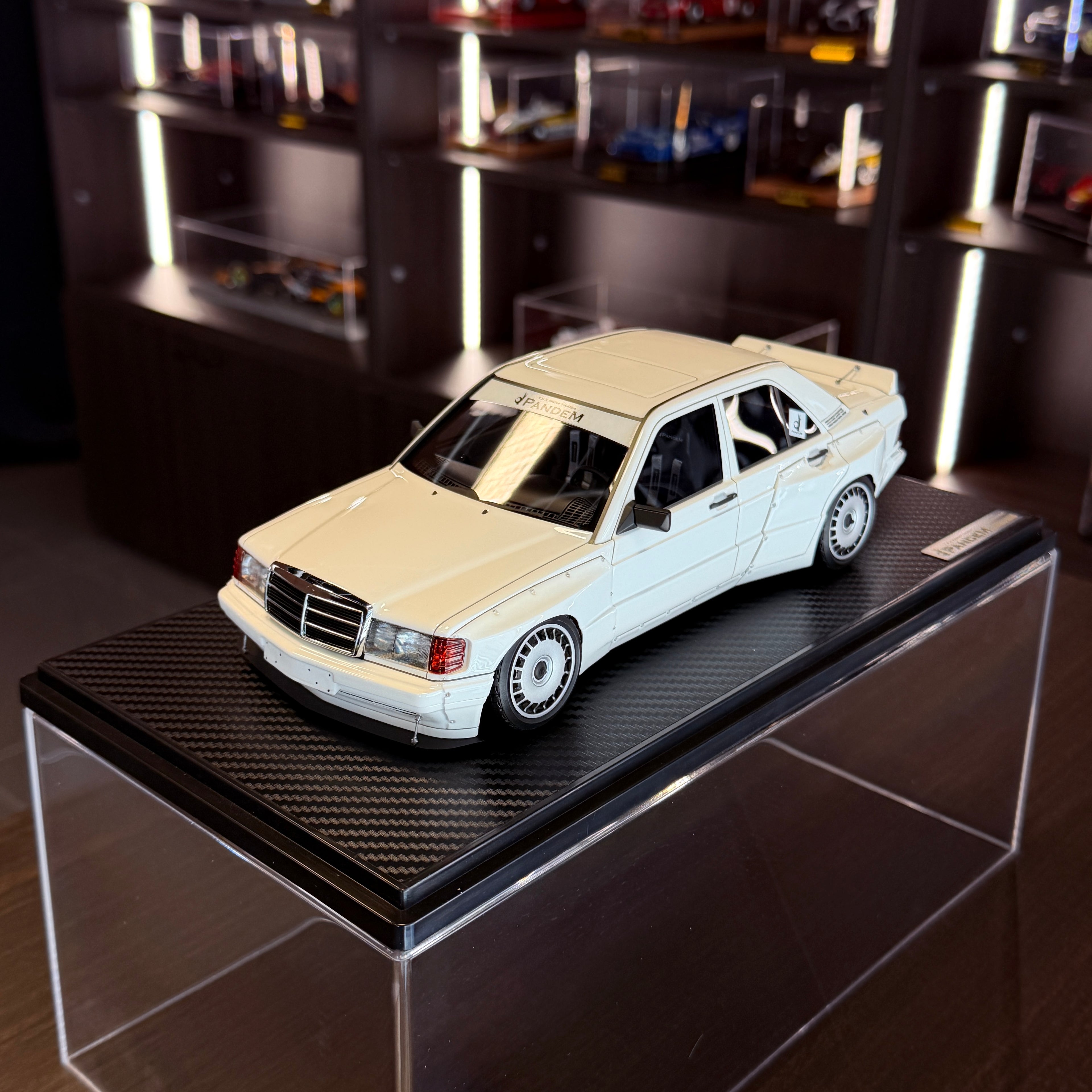 Mercedes-Benz 190 PANDEM White 1:18 by Ignition Model – rear view