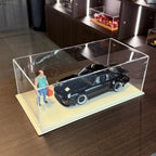 Atlantic Maranello 1:18 display case – top view of beige leather base and acrylic cover