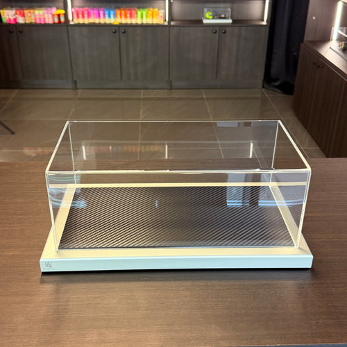 Atlantic Dieppe Carbon 1:18 metal framed acrylic display case – front three-quarter view