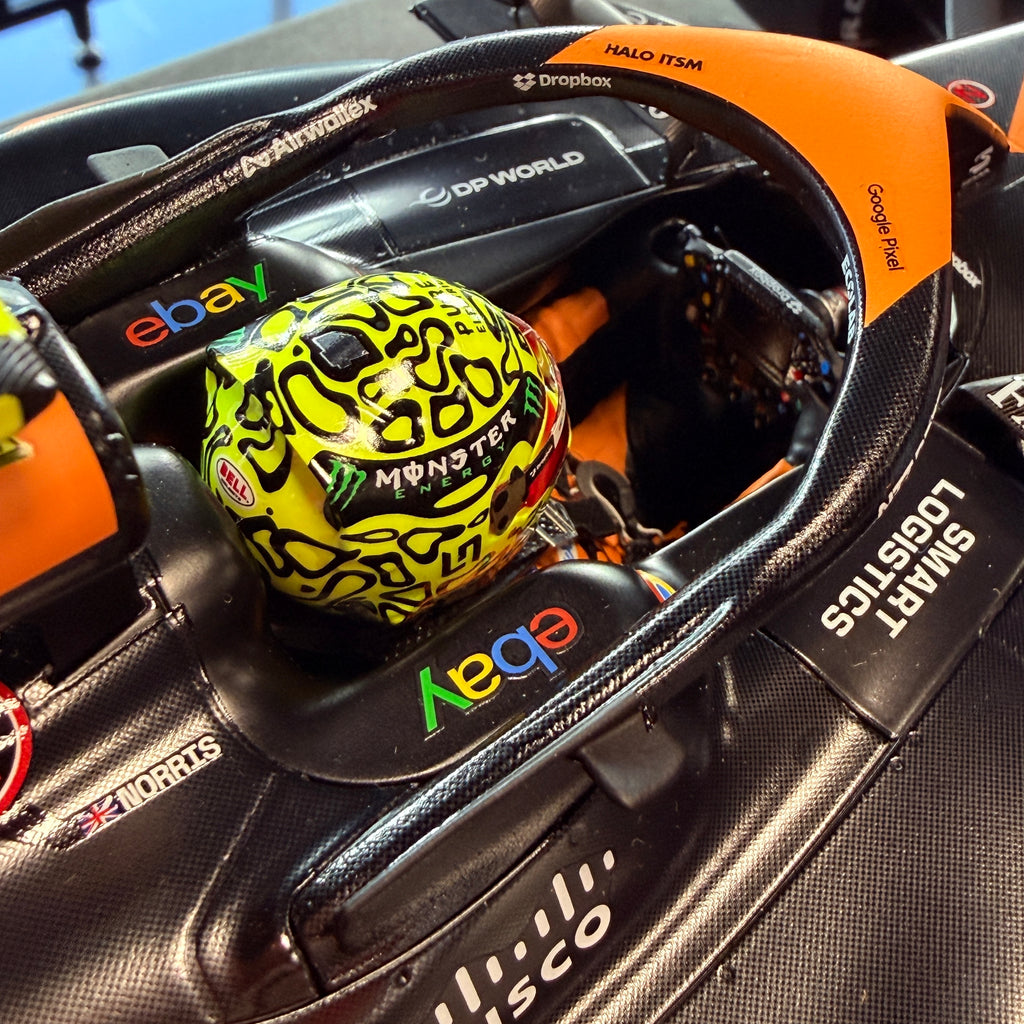 McLaren MCL38 #4 Winner Miami GP 2024 Lando Norris 1:12 by Spark – front three-quarter view