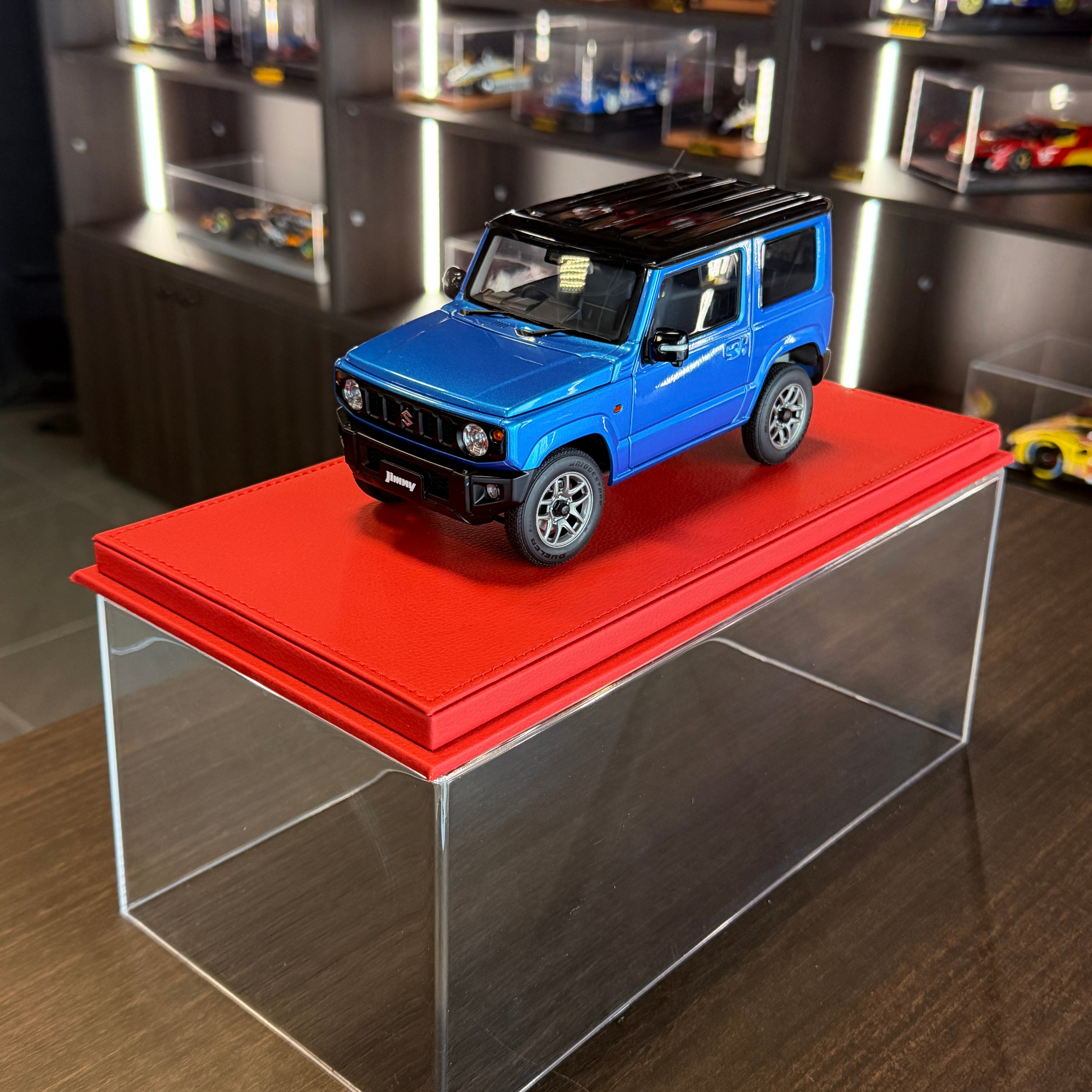 1:18 Suzuki Jimny (JB64) 2018 Brisk Blue Metallic / Black Roof by AUTOart