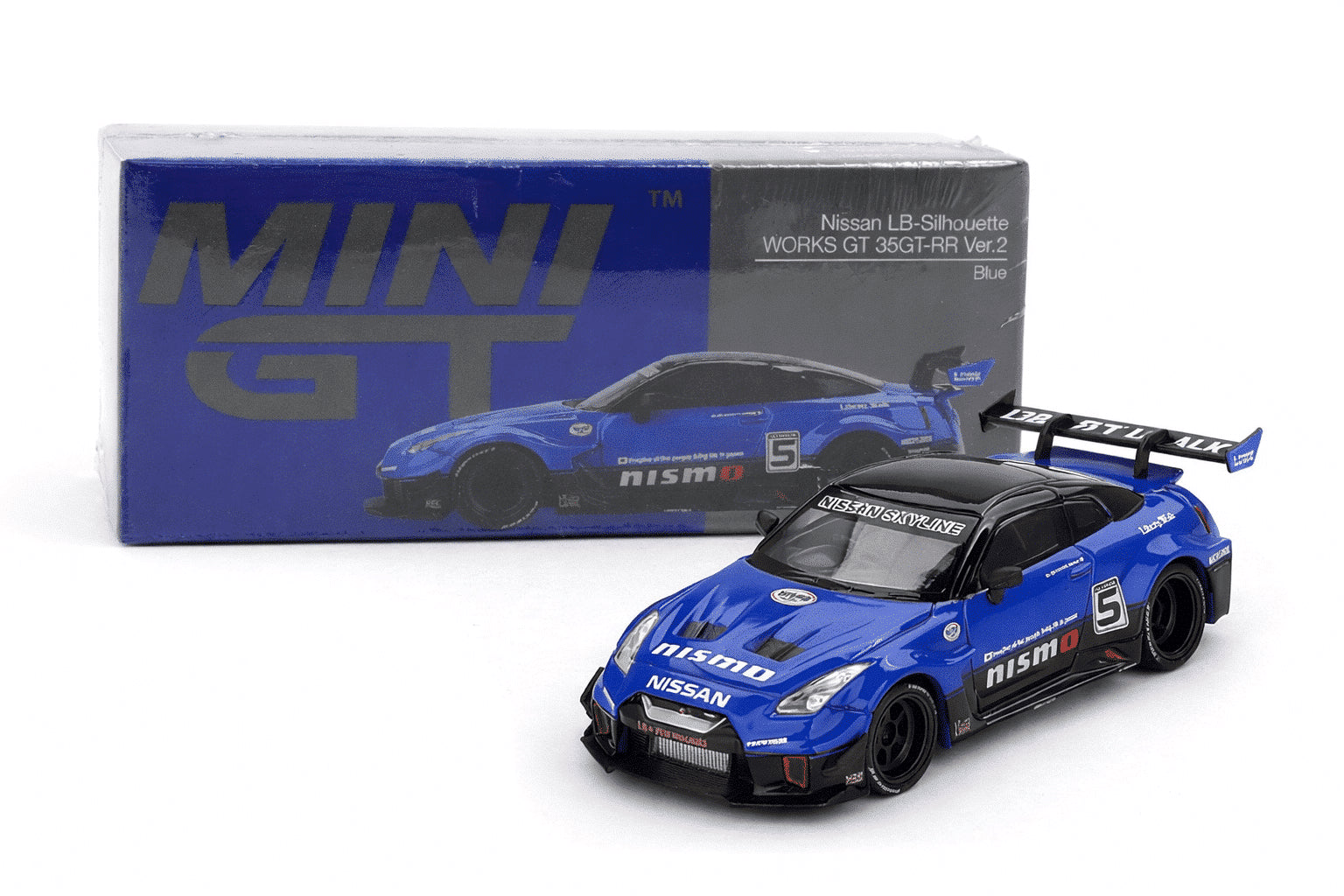 Nissan GT-R R35 Ver.2 LB-Silhouette Works Blau 1:64 Diecast-Modell