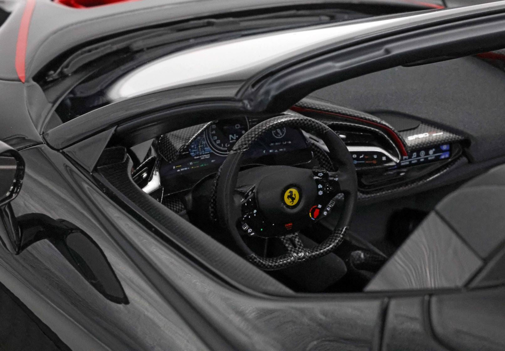 BBR-Models 1/12 Ferrari Sf90 XX Stradale Spider 2024 Rot Carbon Schwarz BBR1221D