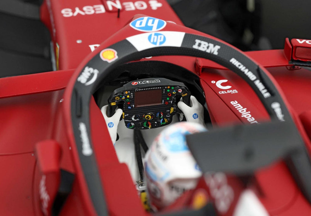 Ferrari SF-25, 2025 m. Monako Grand Prix, 75 metų „Shell“ apipavidalinimas, Charles Leclerc, 1:12 mastelio, su vitrina, BBR Models