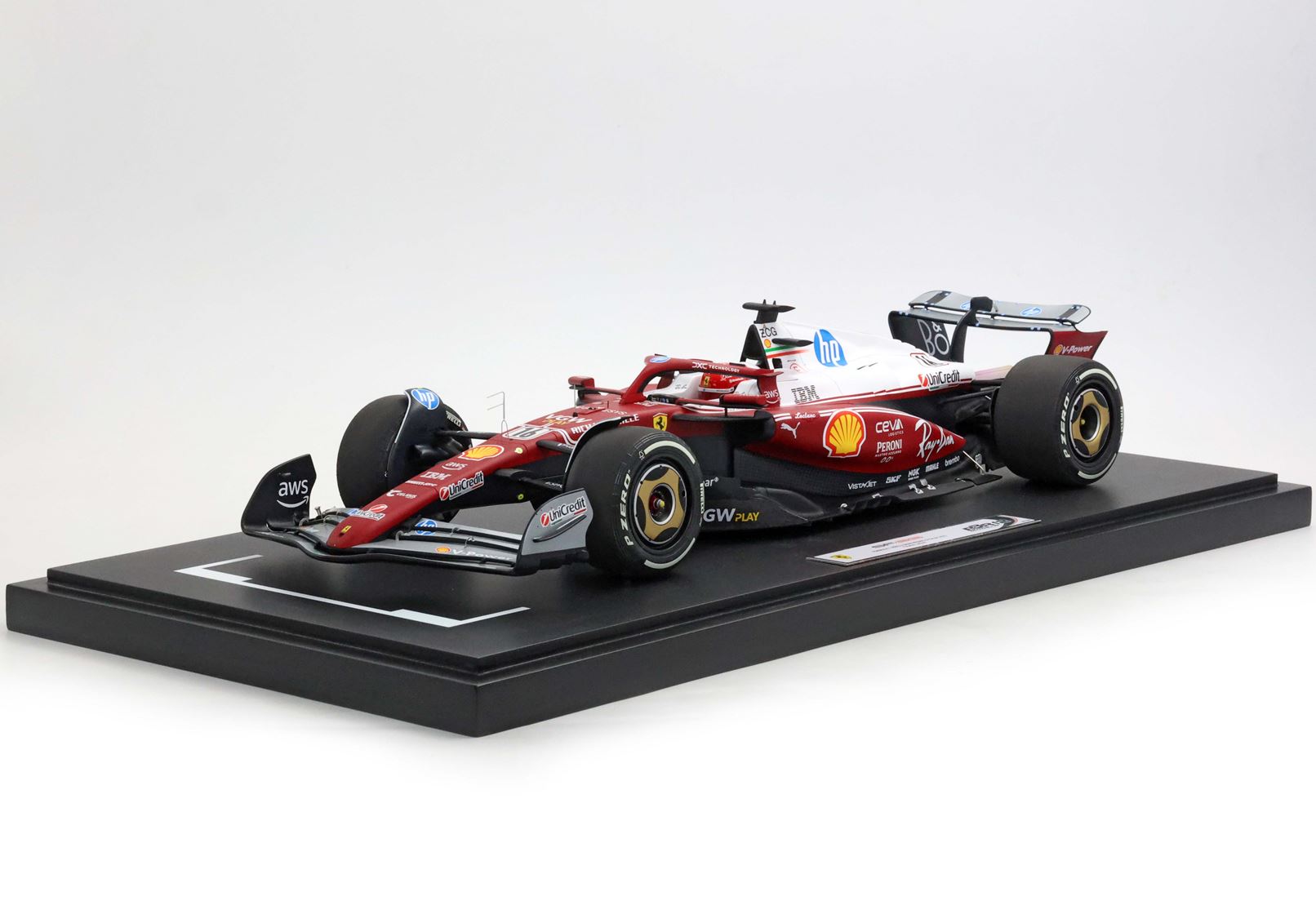 Ferrari SF-25 Gran Premio d’Italia a Monza 2025, 50 anni dal campionato mondiale di Lauda, Charles Leclerc n.16, edizione limitata in scala 1:12 con teca espositiva di BBR Models