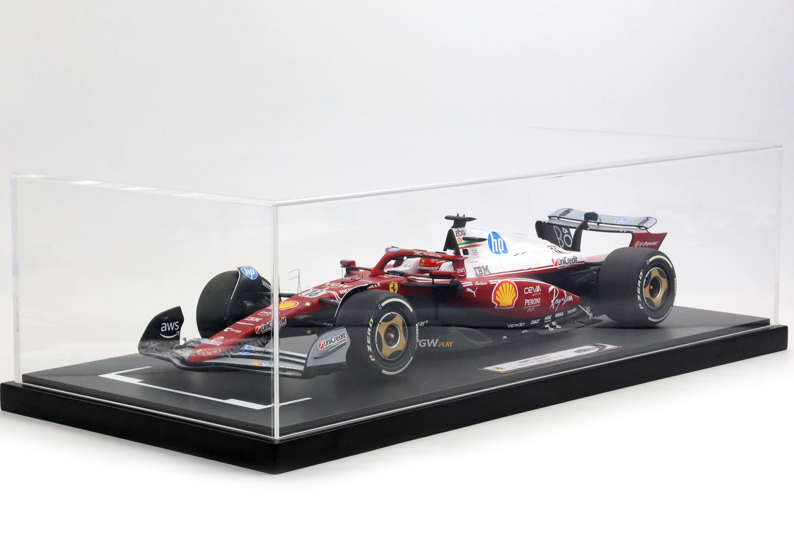 Ferrari SF-25 Gran Premio d’Italia a Monza 2025, 50 anni dal campionato mondiale di Lauda, Charles Leclerc n.16, edizione limitata in scala 1:12 con teca espositiva di BBR Models