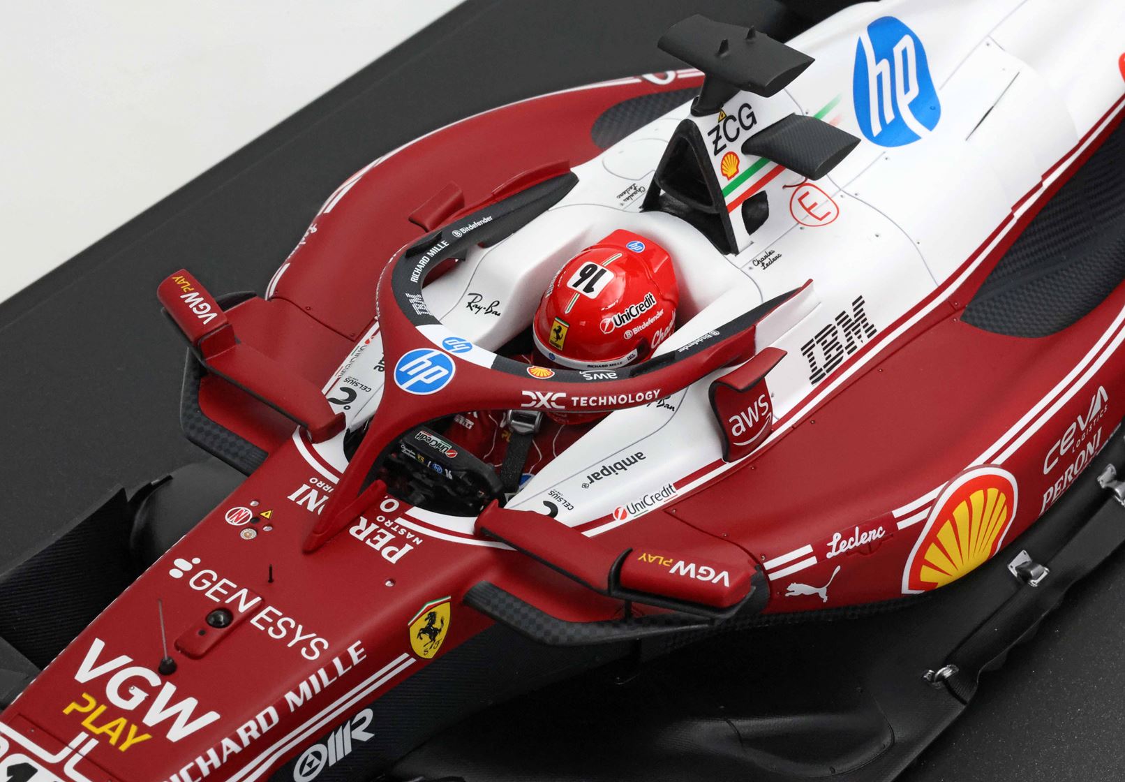 Ferrari SF-25 Monza Grand Prix 2025 50 Years of Lauda World Championship Charles Leclerc No.16 Limited Edition 1:12 Scale with Display Case by BBR Models