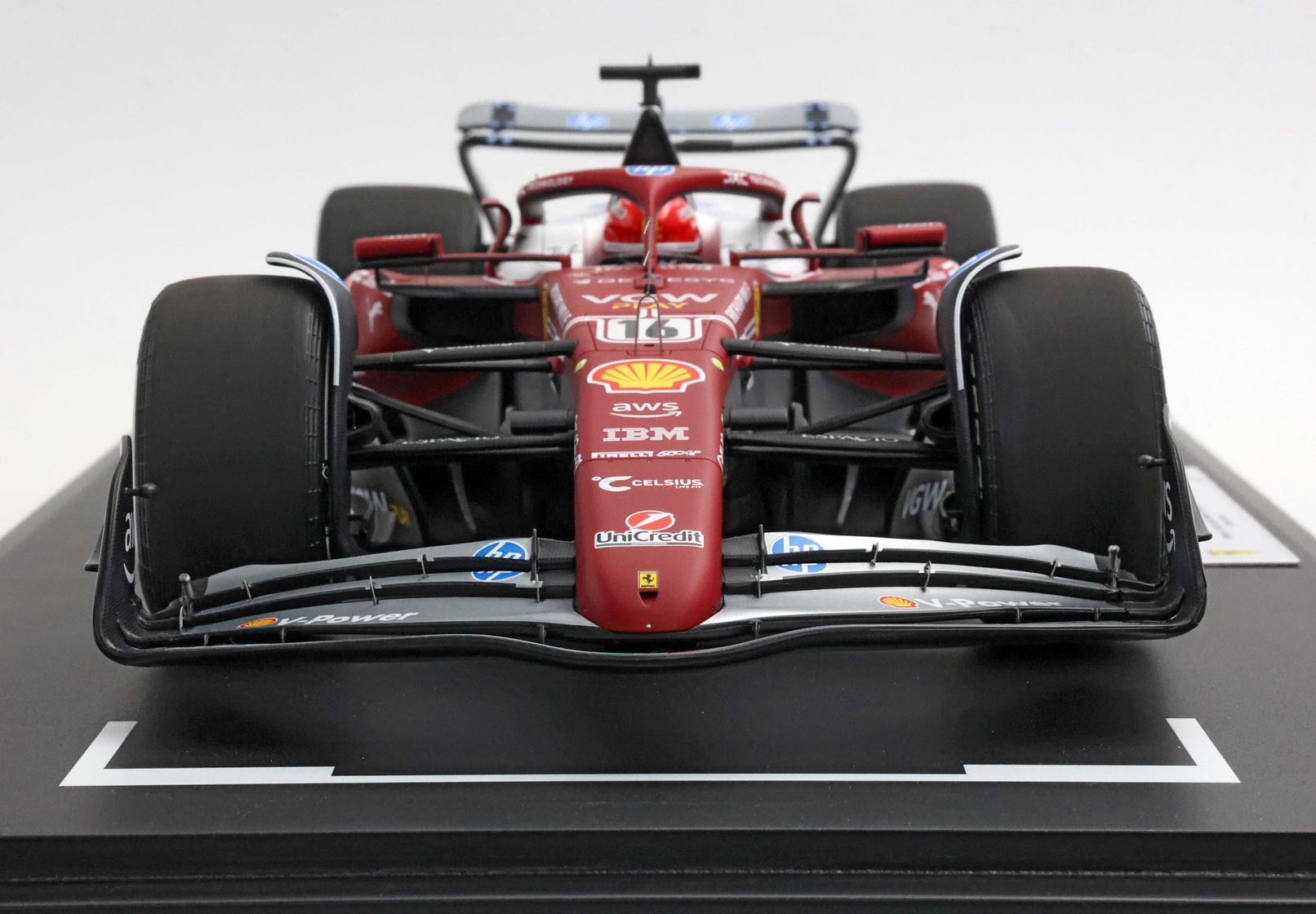 Ferrari SF-25 Gran Premio d’Italia a Monza 2025, 50 anni dal campionato mondiale di Lauda, Charles Leclerc n.16, edizione limitata in scala 1:12 con teca espositiva di BBR Models