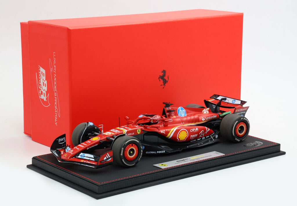 Ferrari SF-24 #16 Ganador Gran Premio de Austin EE. UU. 2024 – Charles Leclerc – Escala 1:18 con Vitrina (Edición Limitada 100 pzas) de BBR Models