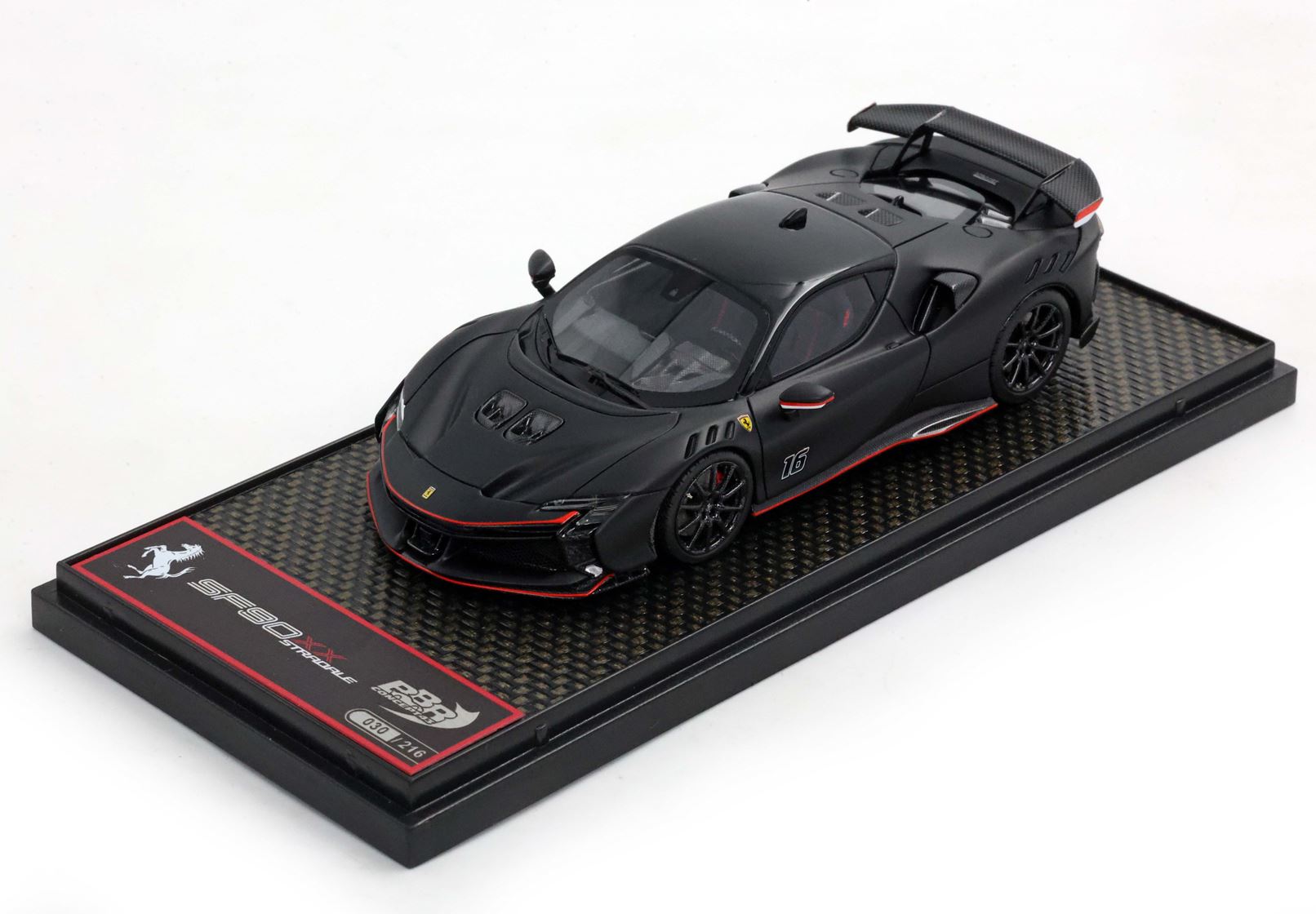 Modellauto BBR Models 1/43 Ferrari SF90 XX Stradale C. Leclerc #16 Matt Schwarz Limited Edition