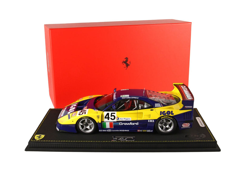 Ferrari F40 GTE #45 24 Horas de Le Mans 1996 – Gounon, Bernard y Belmondo – Escala 1:18 con vitrina (Edición limitada de 200 piezas) de BBR Models