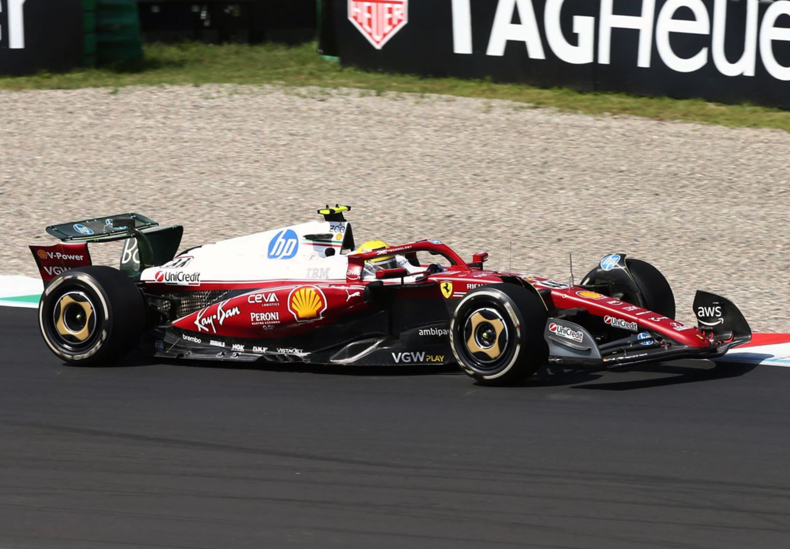 Ferrari SF-25 Gran Premio d’Italia a Monza 2025, 50 anni dal campionato mondiale di Lauda, Lewis Hamilton n.44, edizione limitata in scala 1:12 con teca espositiva di BBR Models